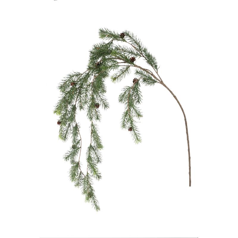 Twig Plant Green pine hanging spray with cones Vert — Branche artificielle — vue 3 | Häus
