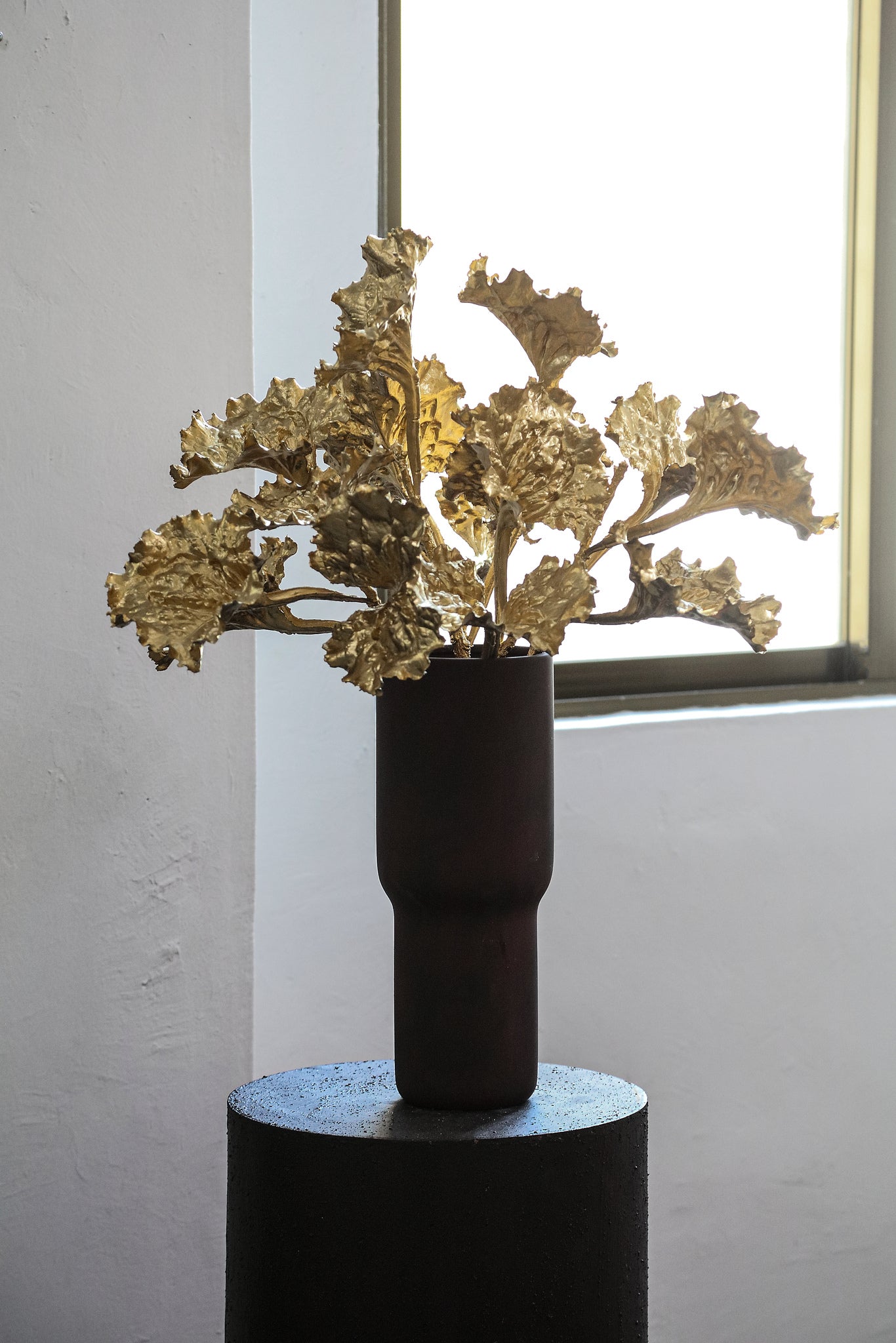 Twig Plant Gold metallic kale leaf spray Or — Branche artificielle — vue 2 | Häus