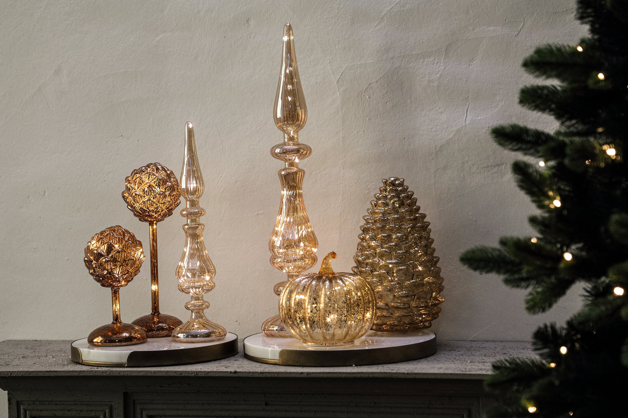 Pumpa Lampes LED en verre - Or