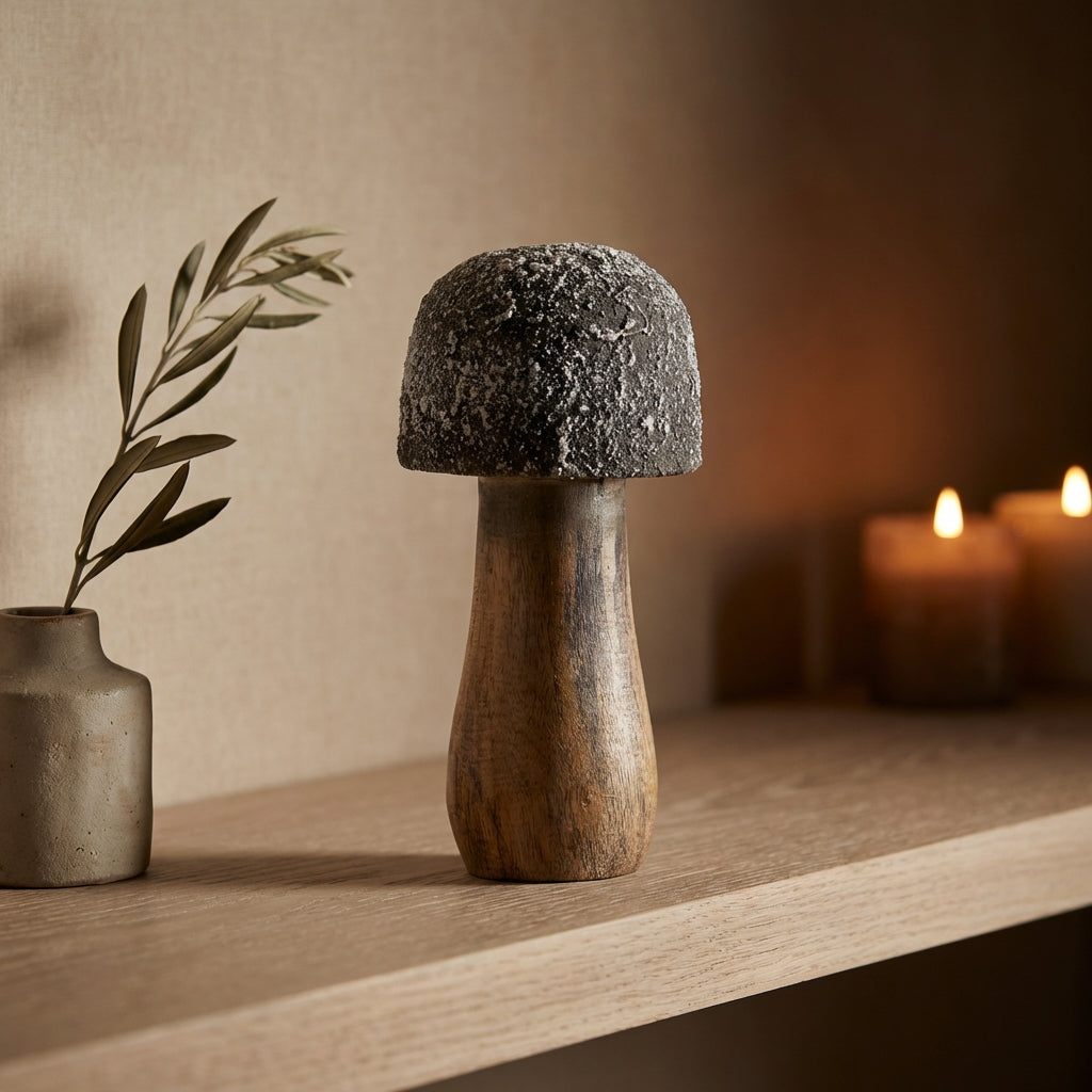 Blaire Snowgreen wooden mushroom statue M