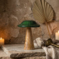 Statue Mellane — Vert Bois Champignon Or Paillettes M