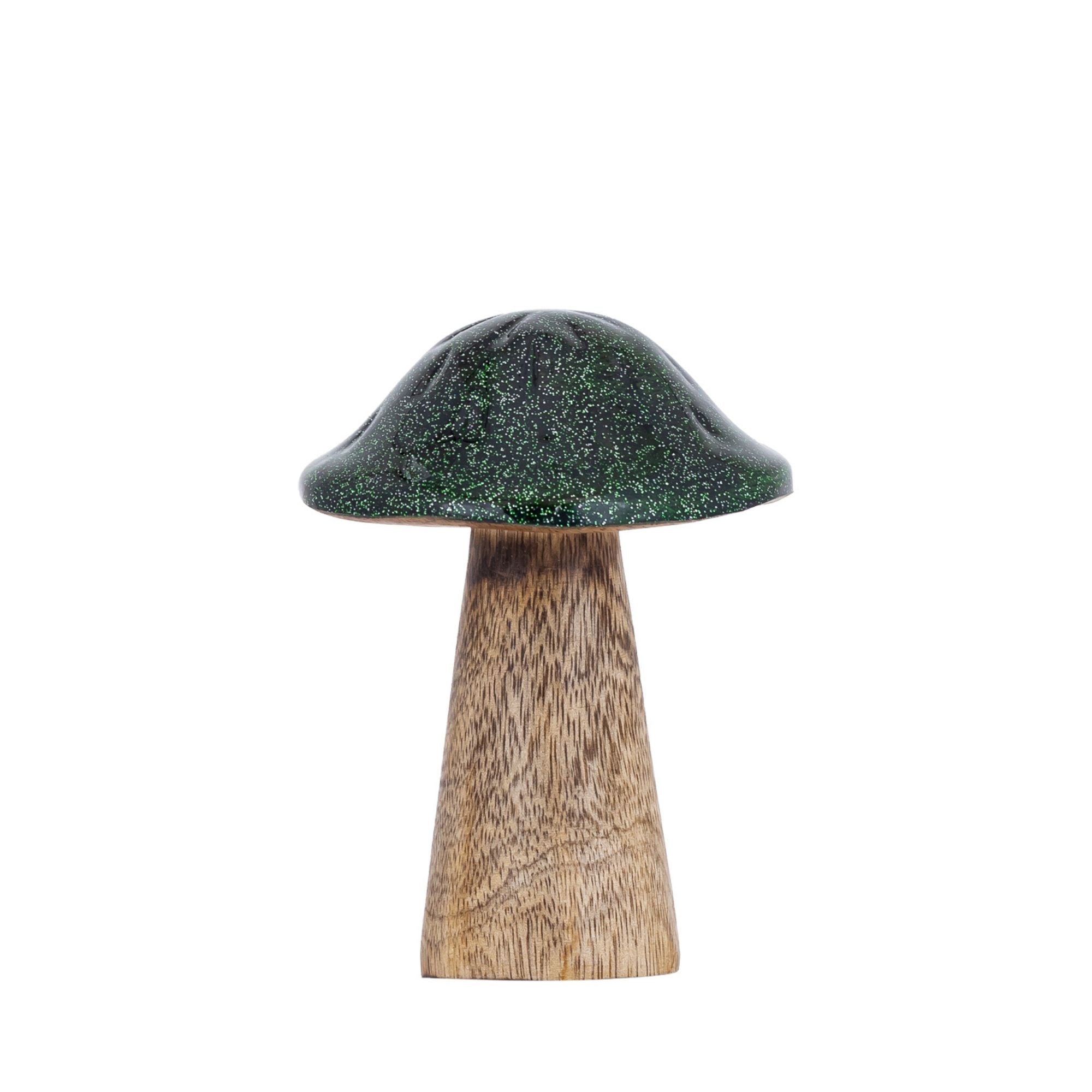 Mellane Red wood mushroom statue white dots L