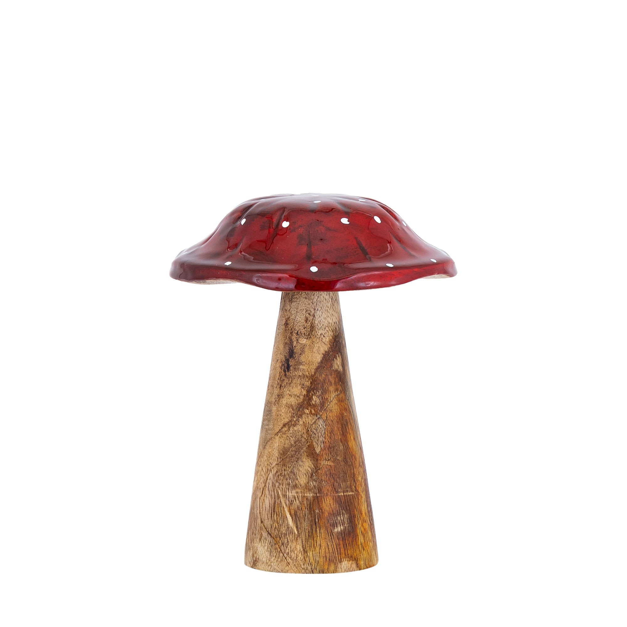 Mellane Red wood mushroom statue white dots M