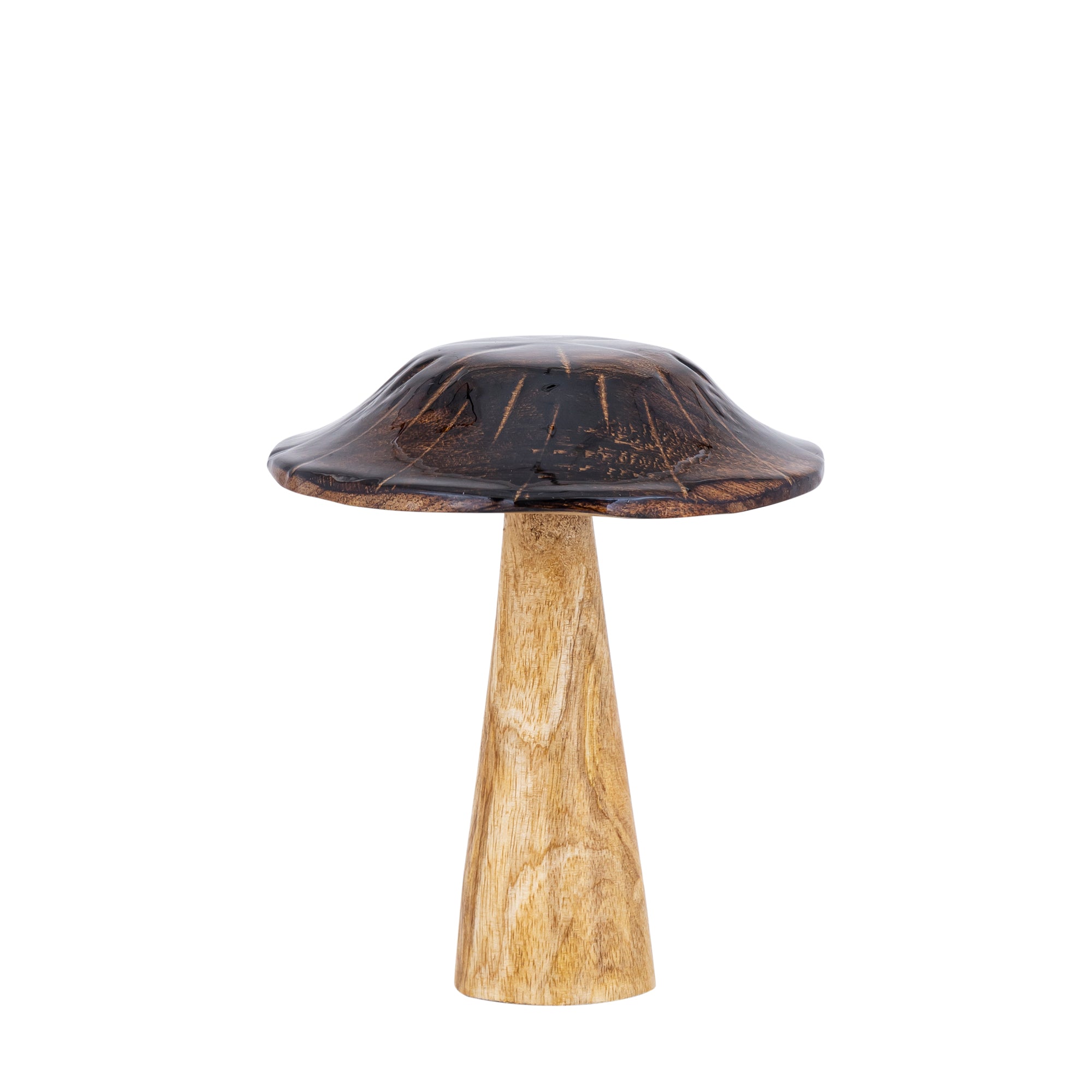 Mellane Brown wooden mushroom statue L