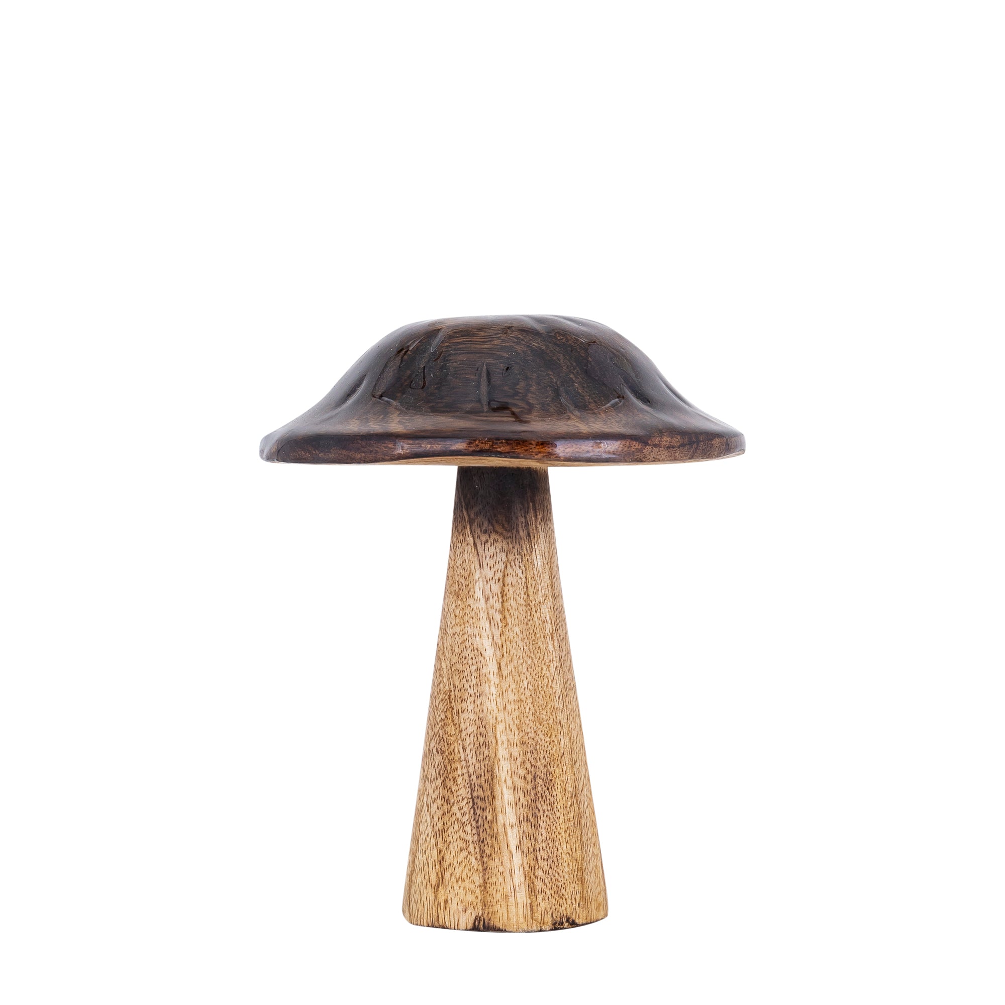 Mellane Brown wooden mushroom statue M