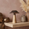 Mellane Brown wooden mushroom statue M