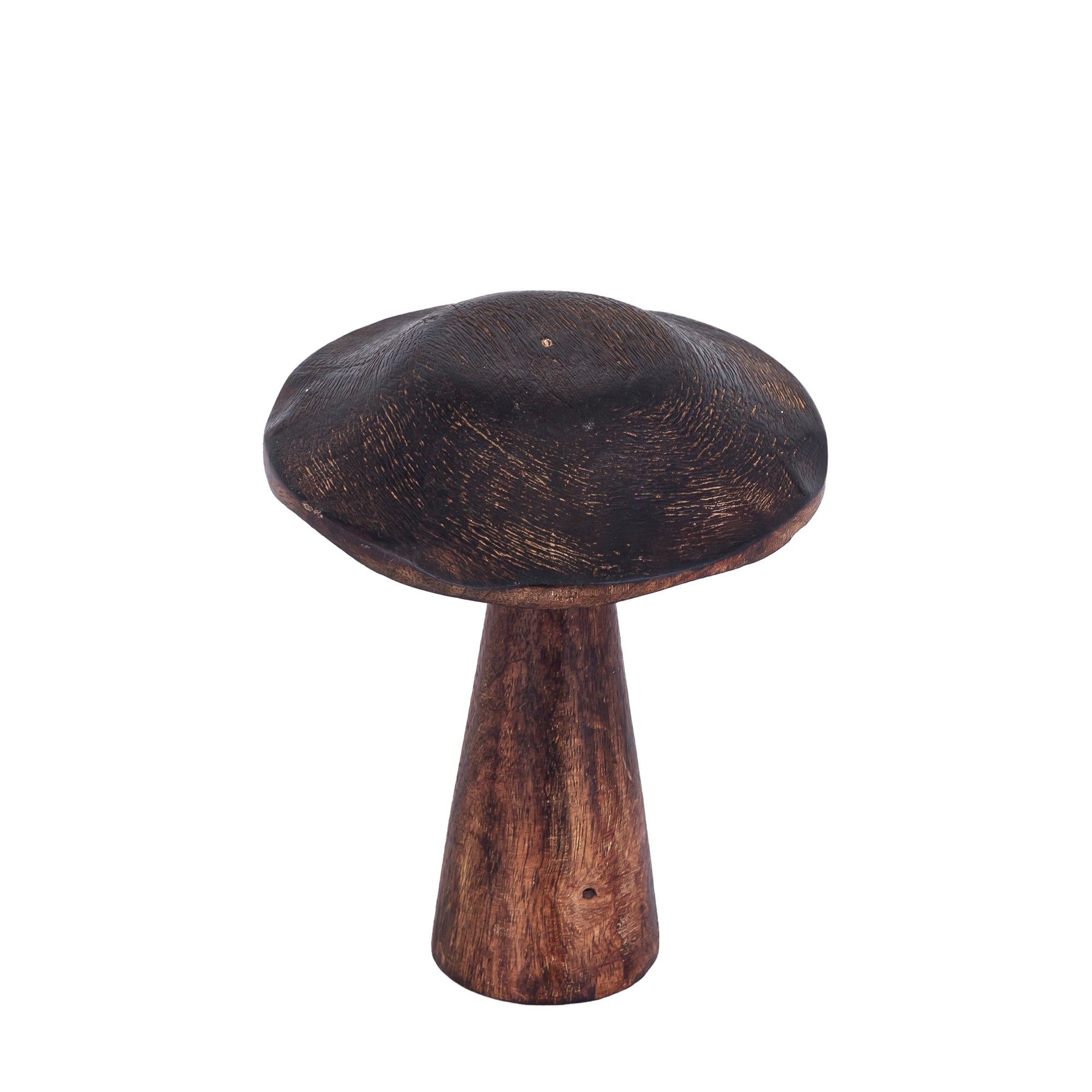 Darlamea Brown burn wood mushroom statue glitter L