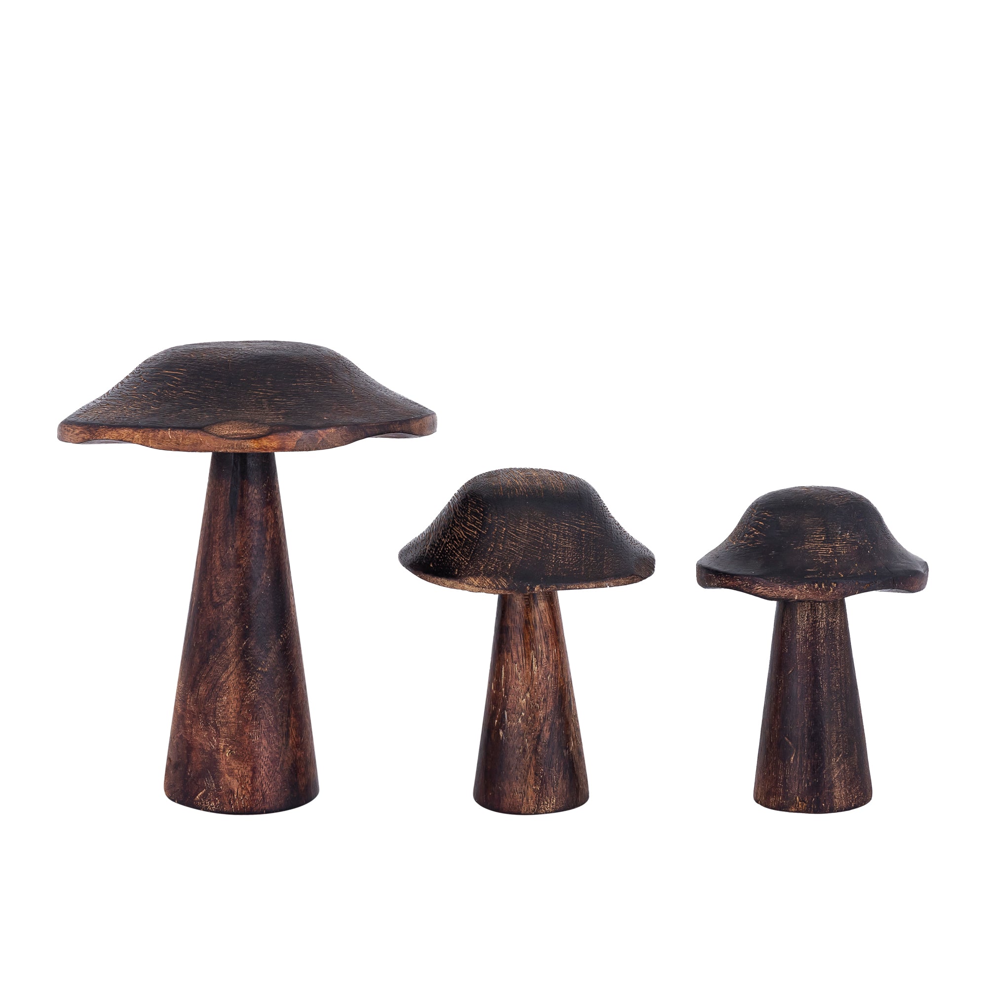 Darlamea Brown burn wood mushroom statue glitter L
