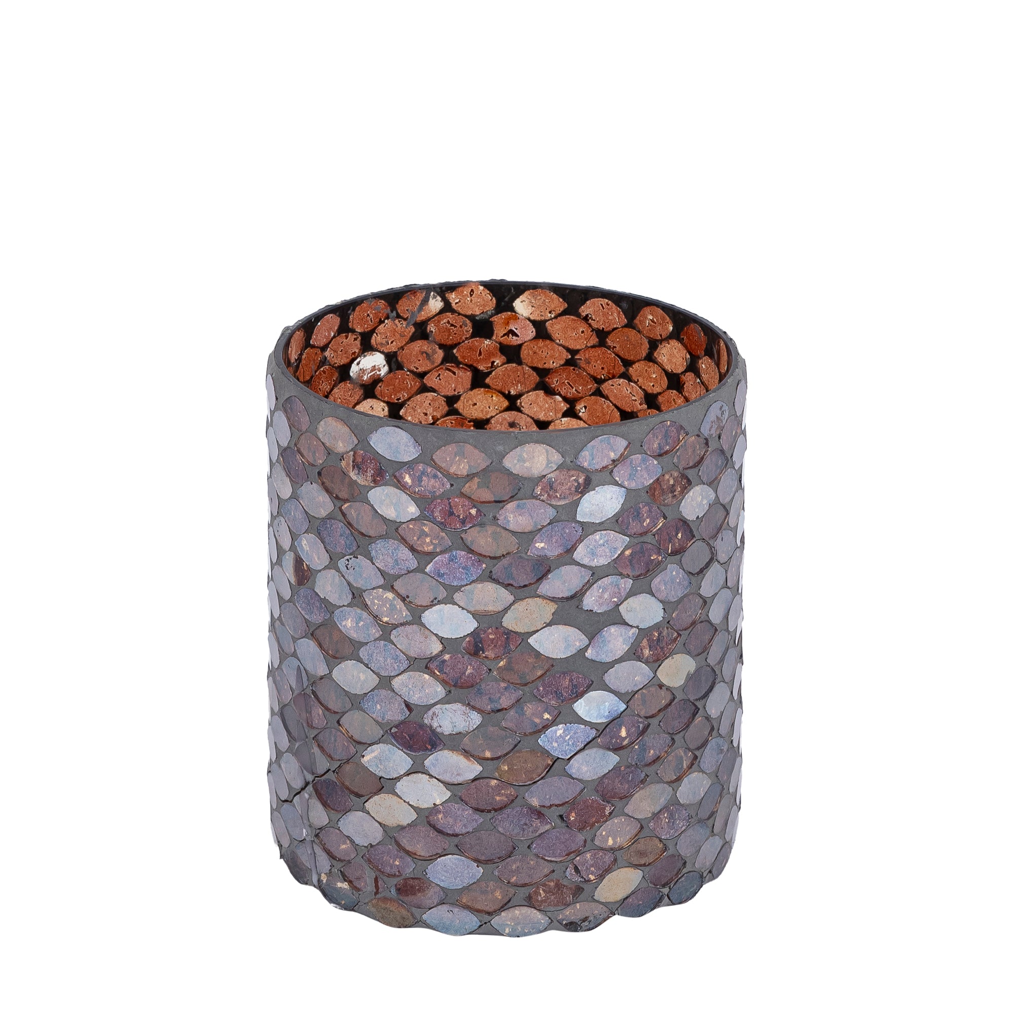 Ailya Bougeoirs en verre - Marron