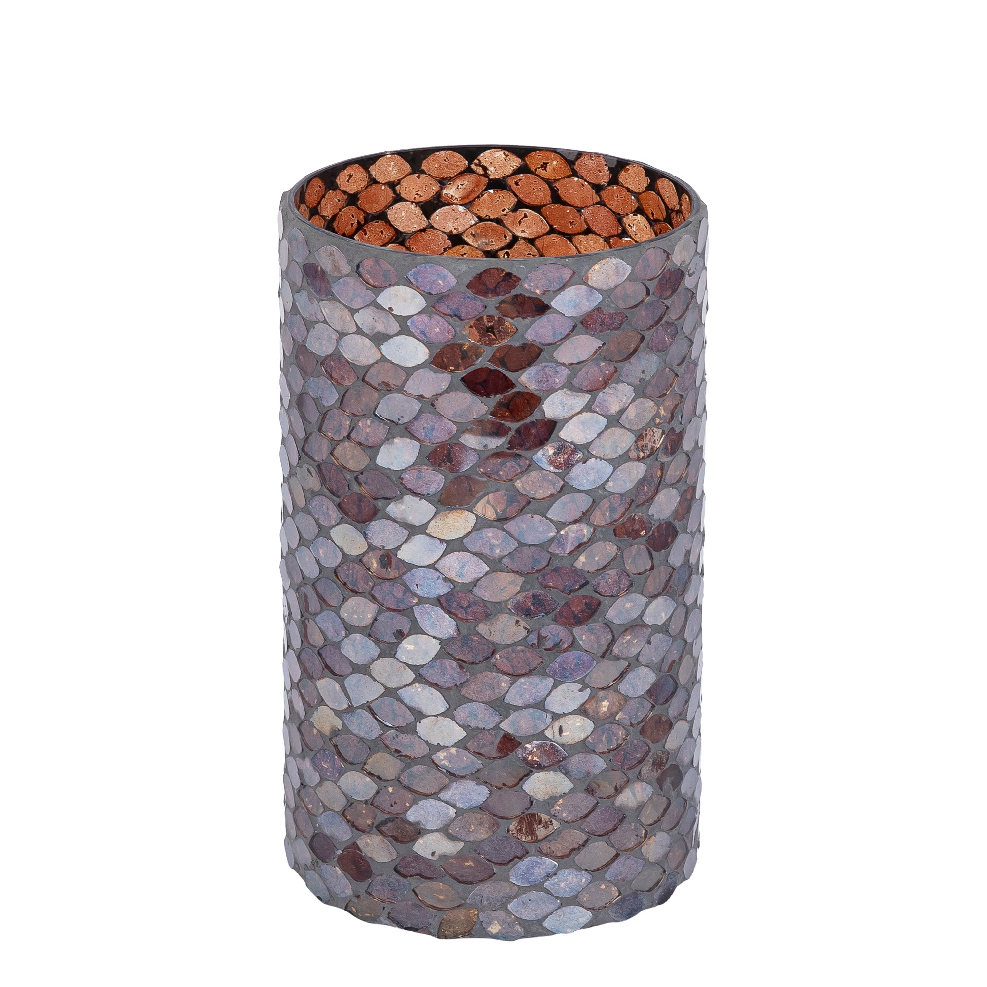 Ailya Bougeoirs en verre - Marron