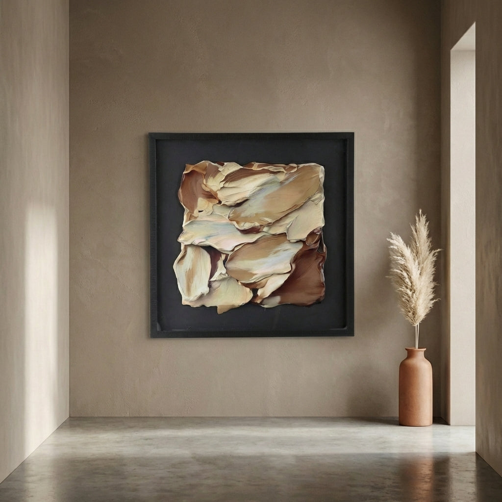 Shahzya Brown plexi MDF abstract mixed wall panel