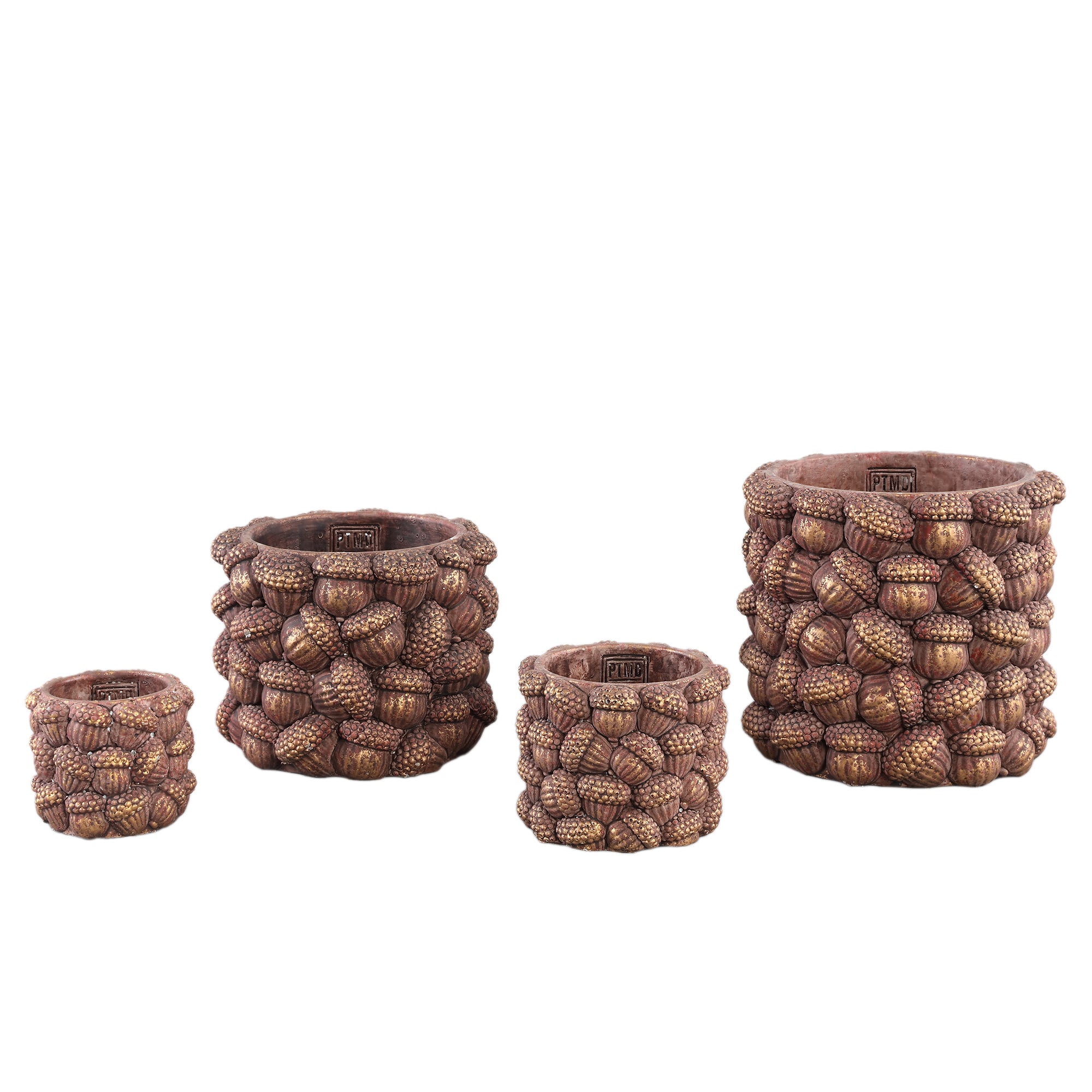 Diala Chandeliers en ciment — Candleholder Swirl Pattern - Marron