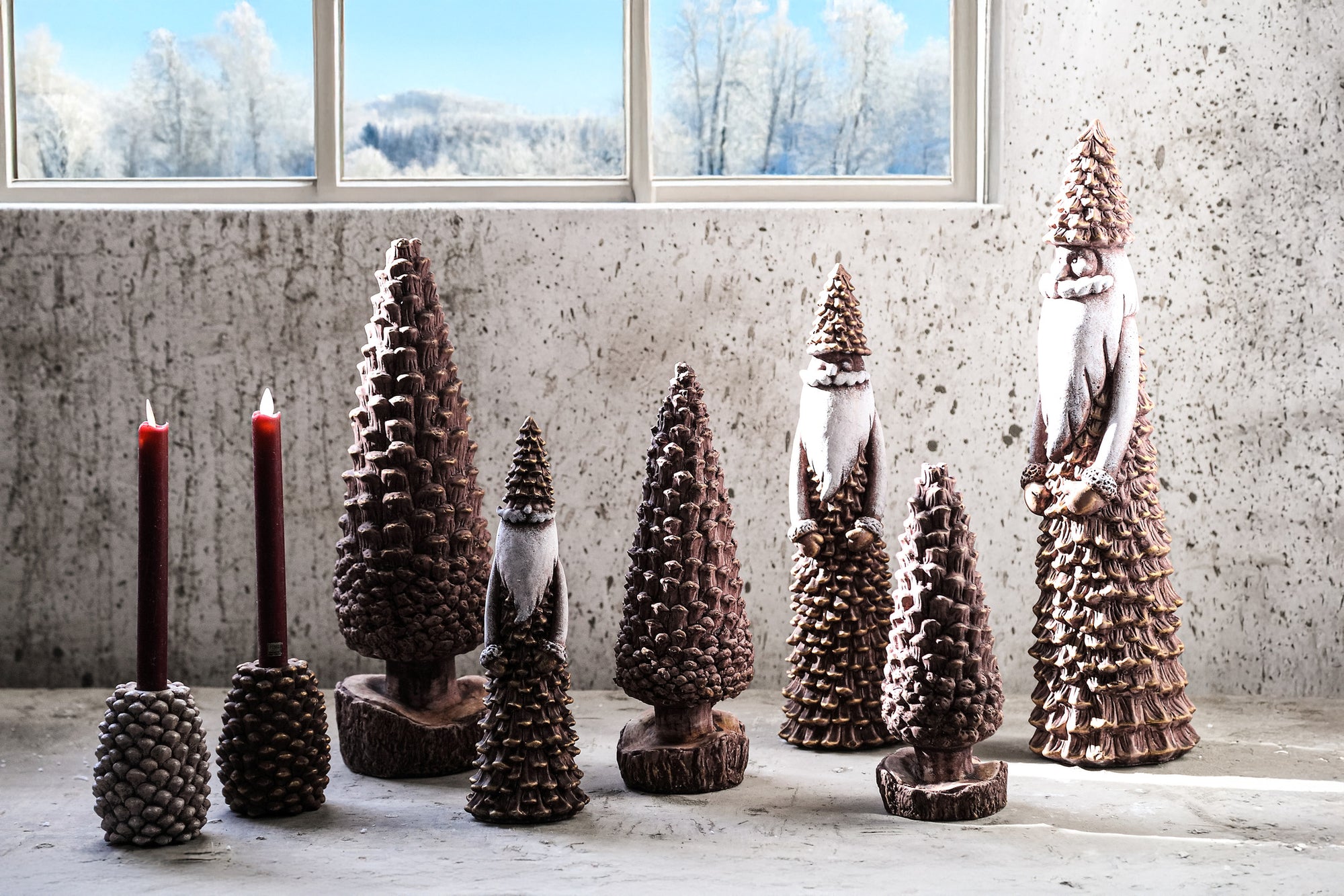 Pigna Chandeliers en ciment — 1Pc Pinecone Shape Candleholder - Marron clair
