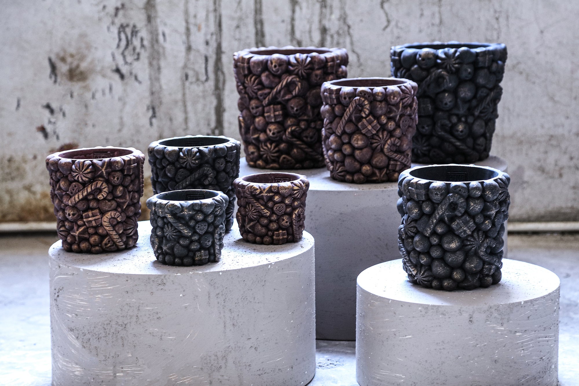Lusso Pot en ciment - Black