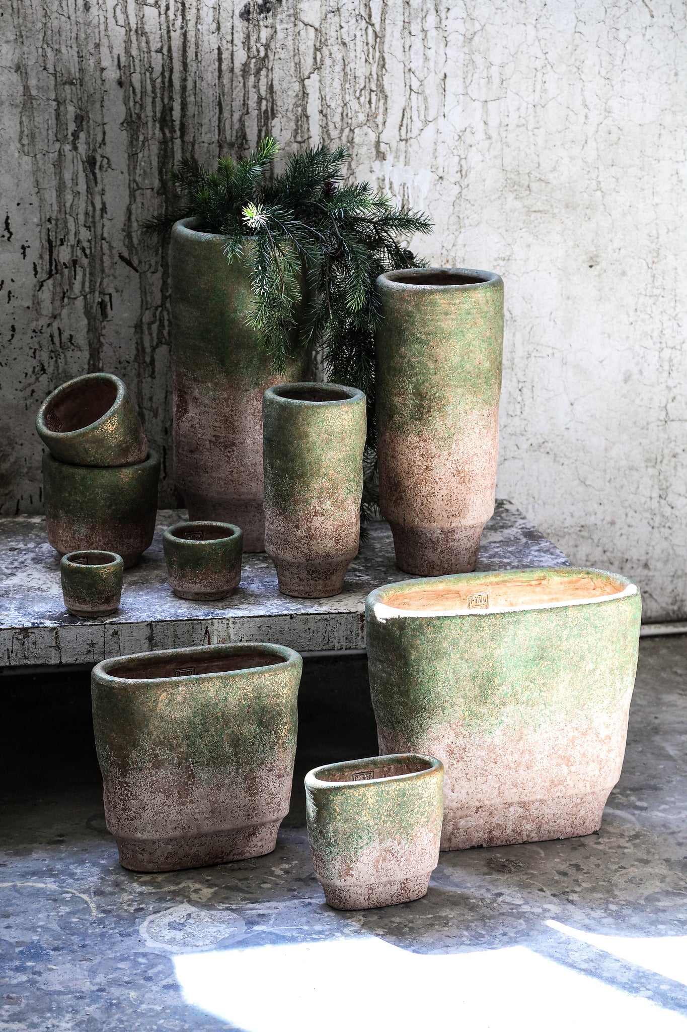 Noé Pot en ciment - Green