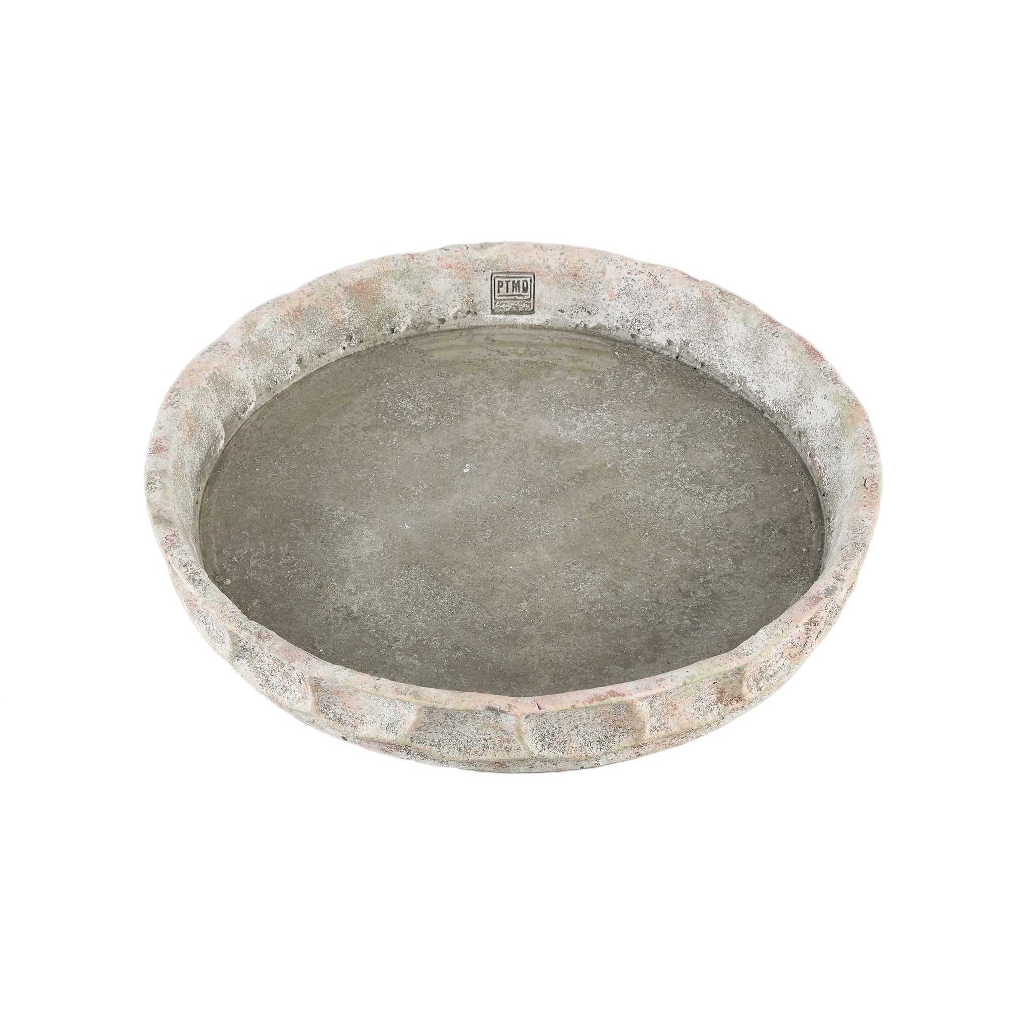 Isabelle Grey cement plate dented structure roundM