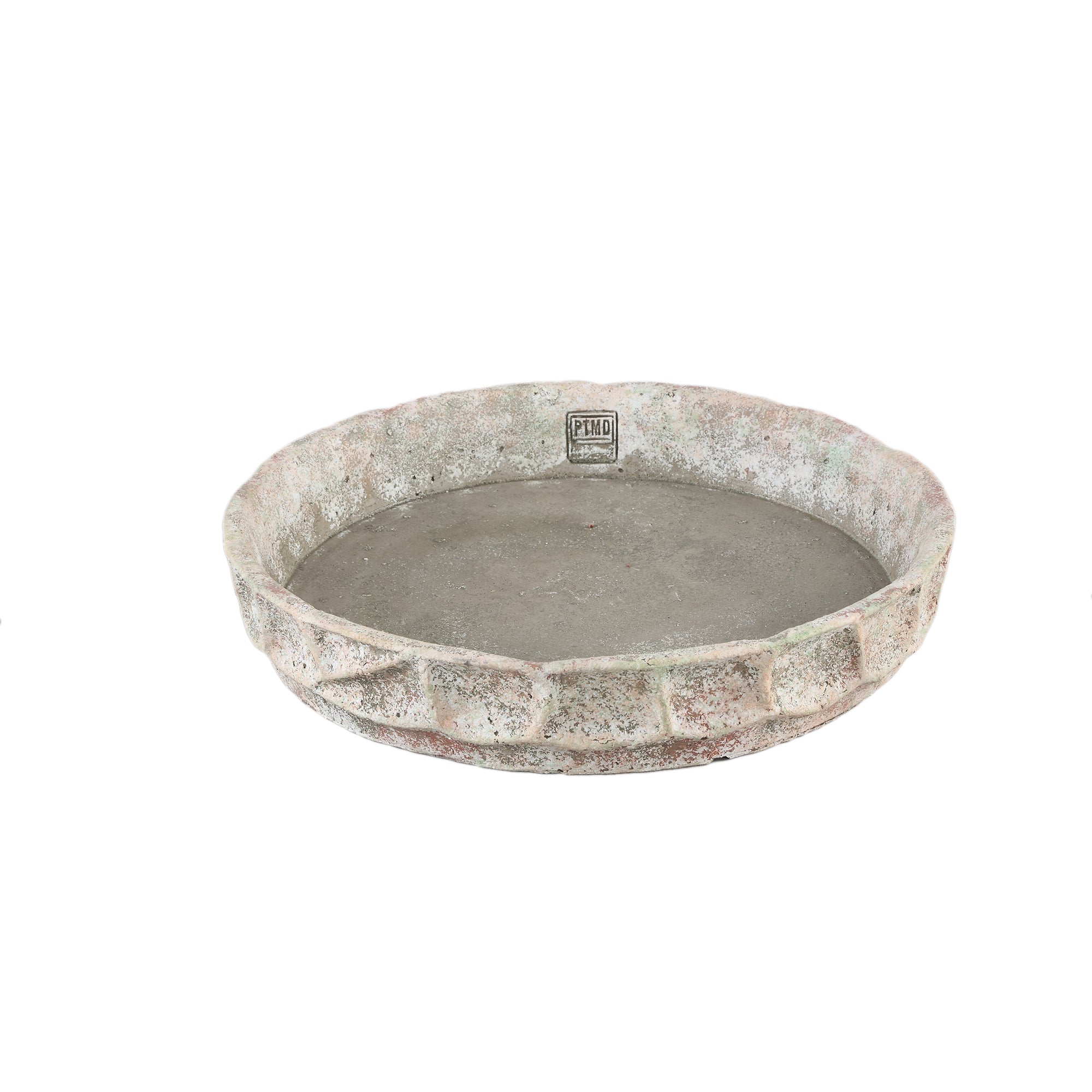 Isabelle Grey cement plate dented structure roundM
