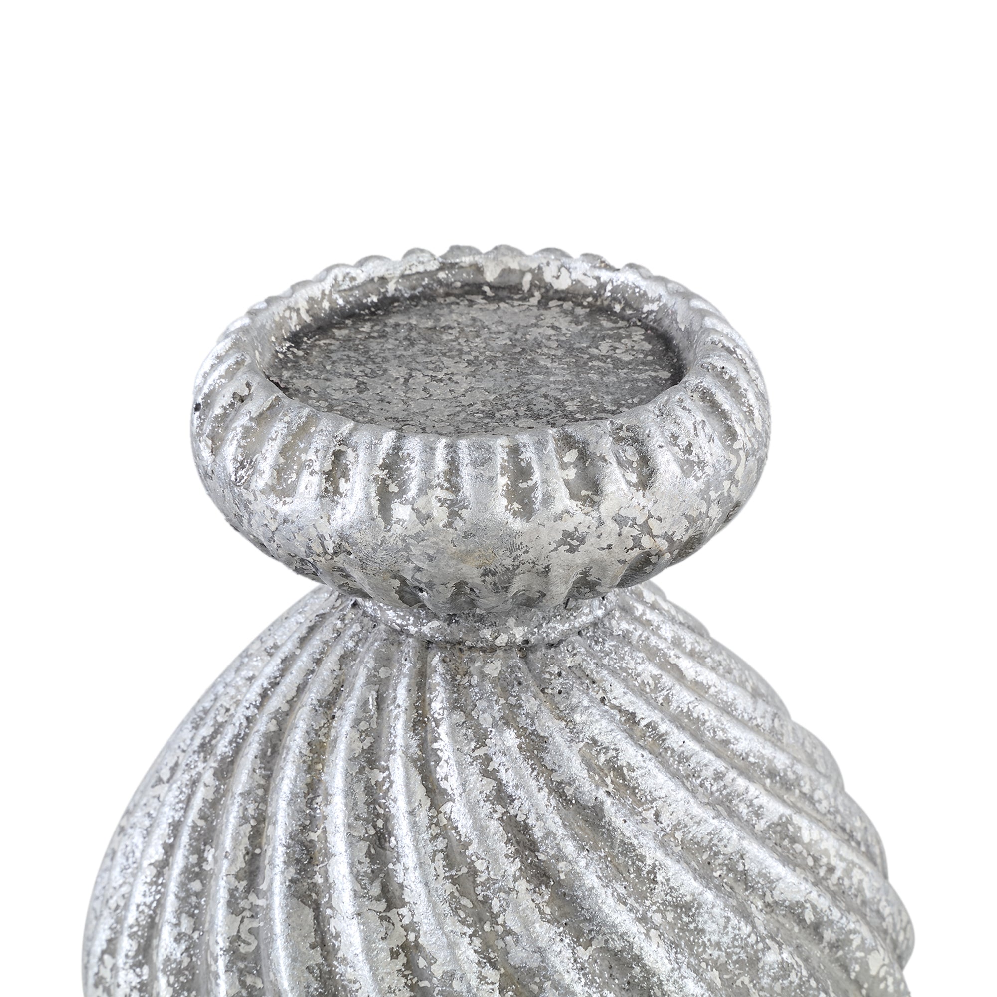 Diala Chandeliers en ciment — Candleholder Swirl Pattern - Argent
