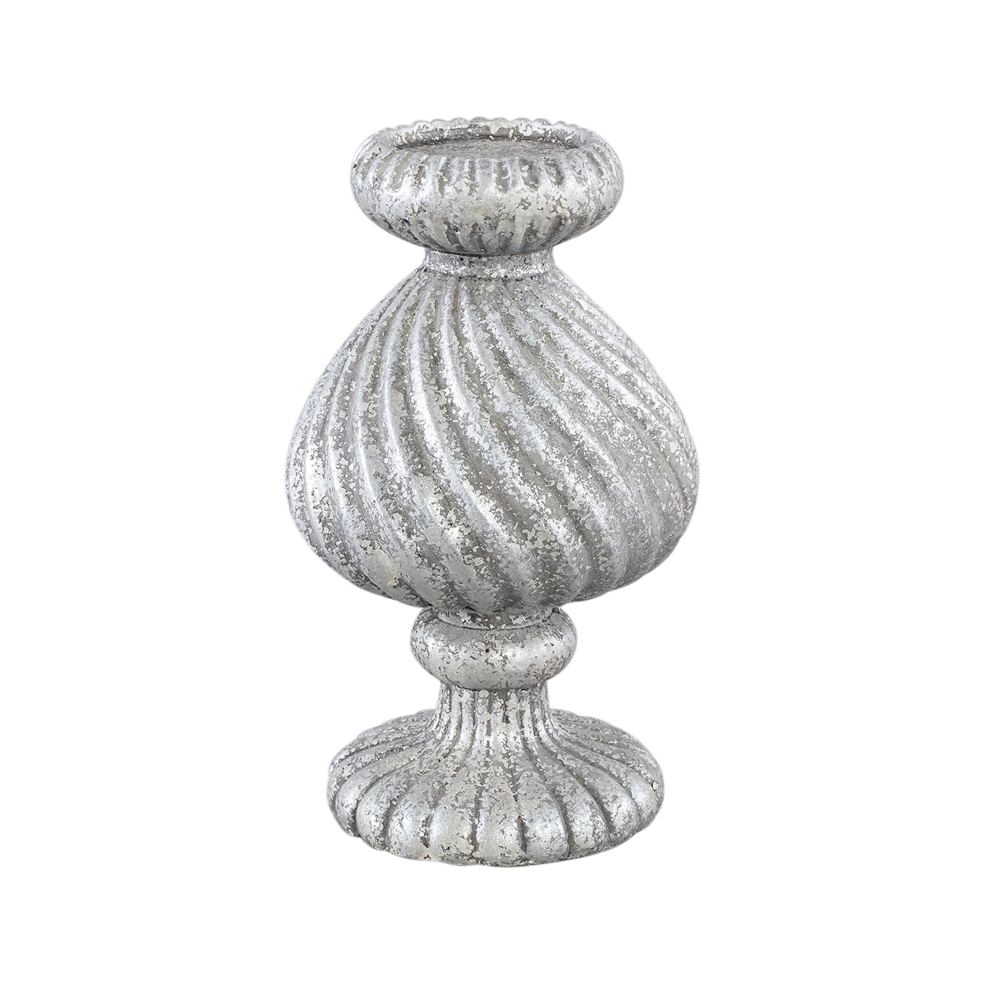 Diala Chandeliers en ciment — Candleholder Swirl Pattern - Argent