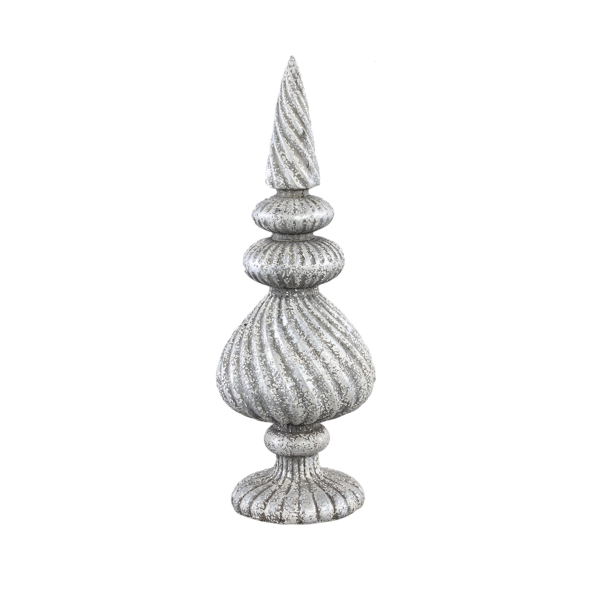 Diala Silver cement statue swirl pattern