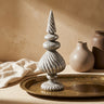 Diala Silver cement statue swirl pattern