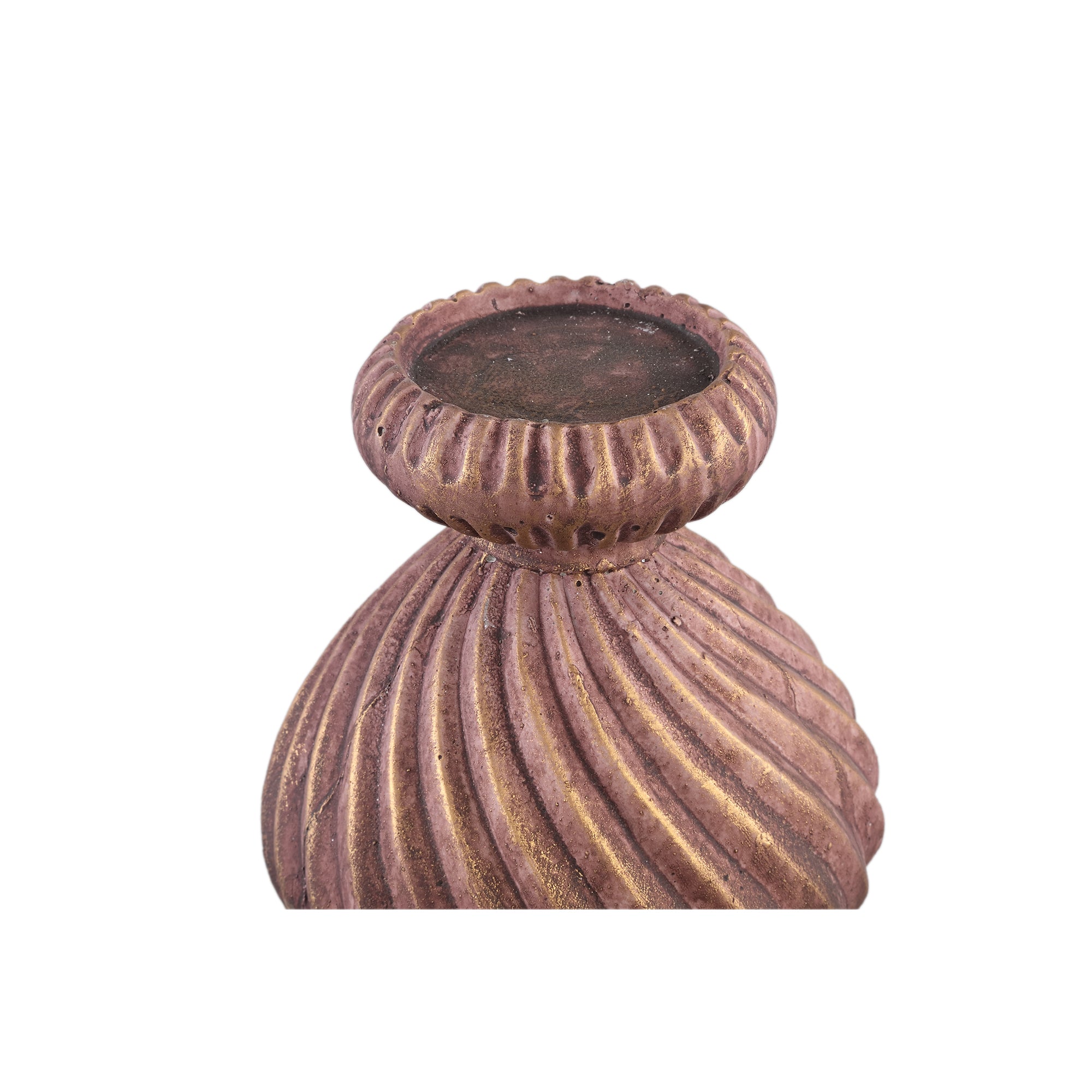 Diala Chandeliers en ciment — Candleholder Swirl Pattern - Marron