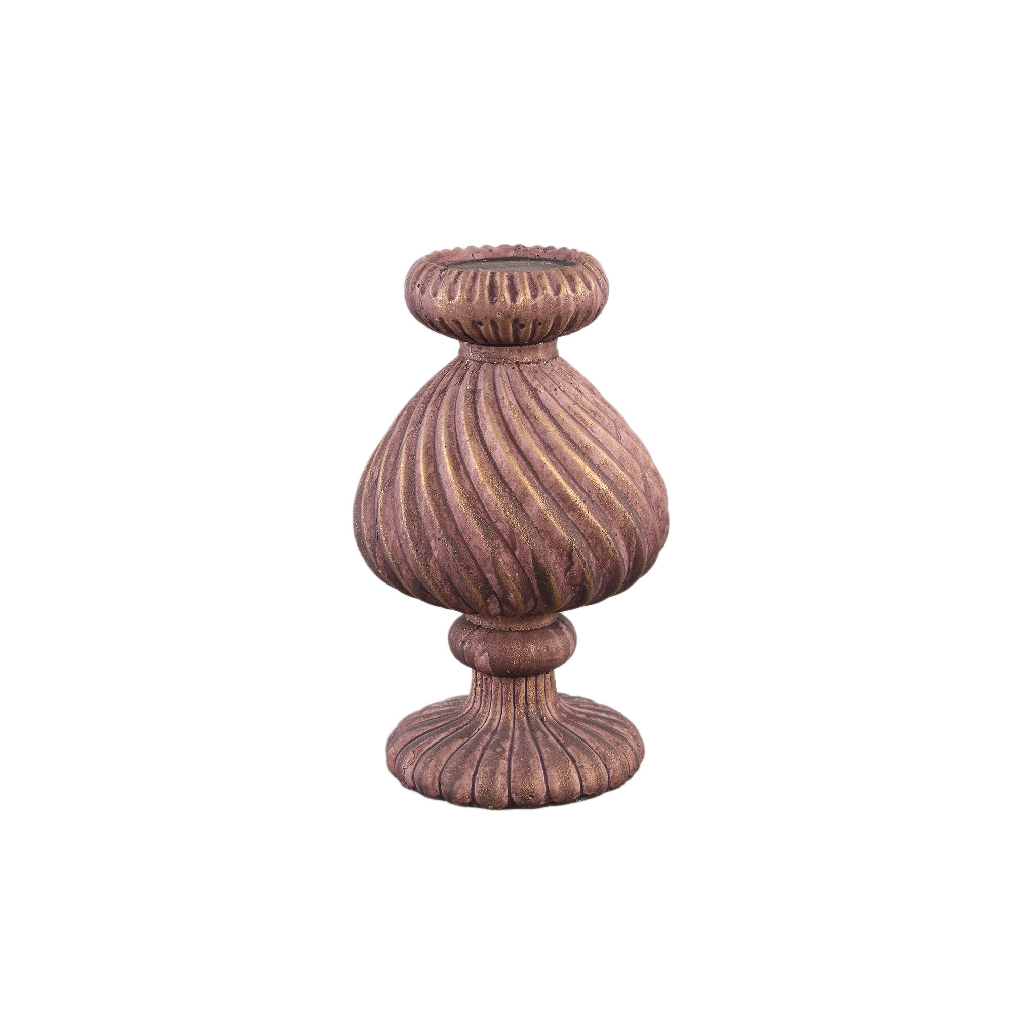 Diala Chandeliers en ciment — Candleholder Swirl Pattern - Marron