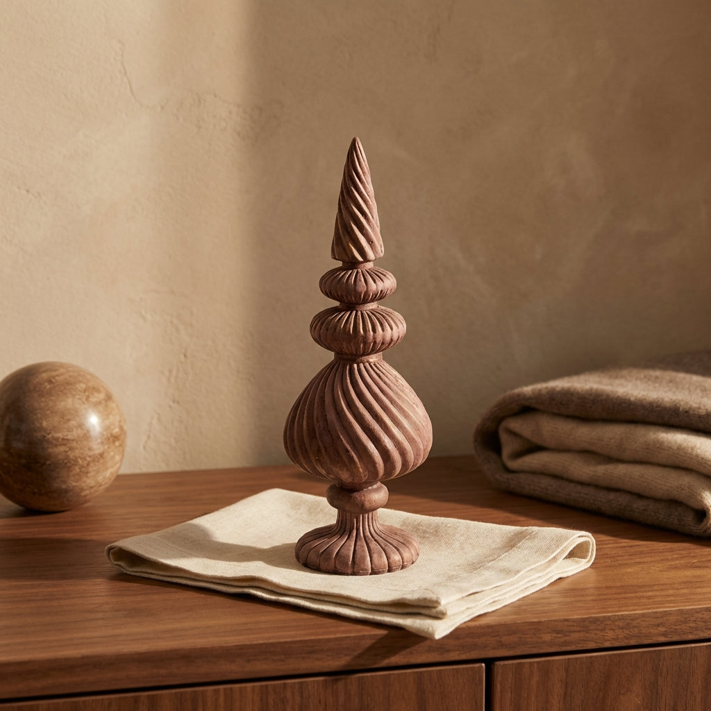 Diala Brown cement statue swirl pattern