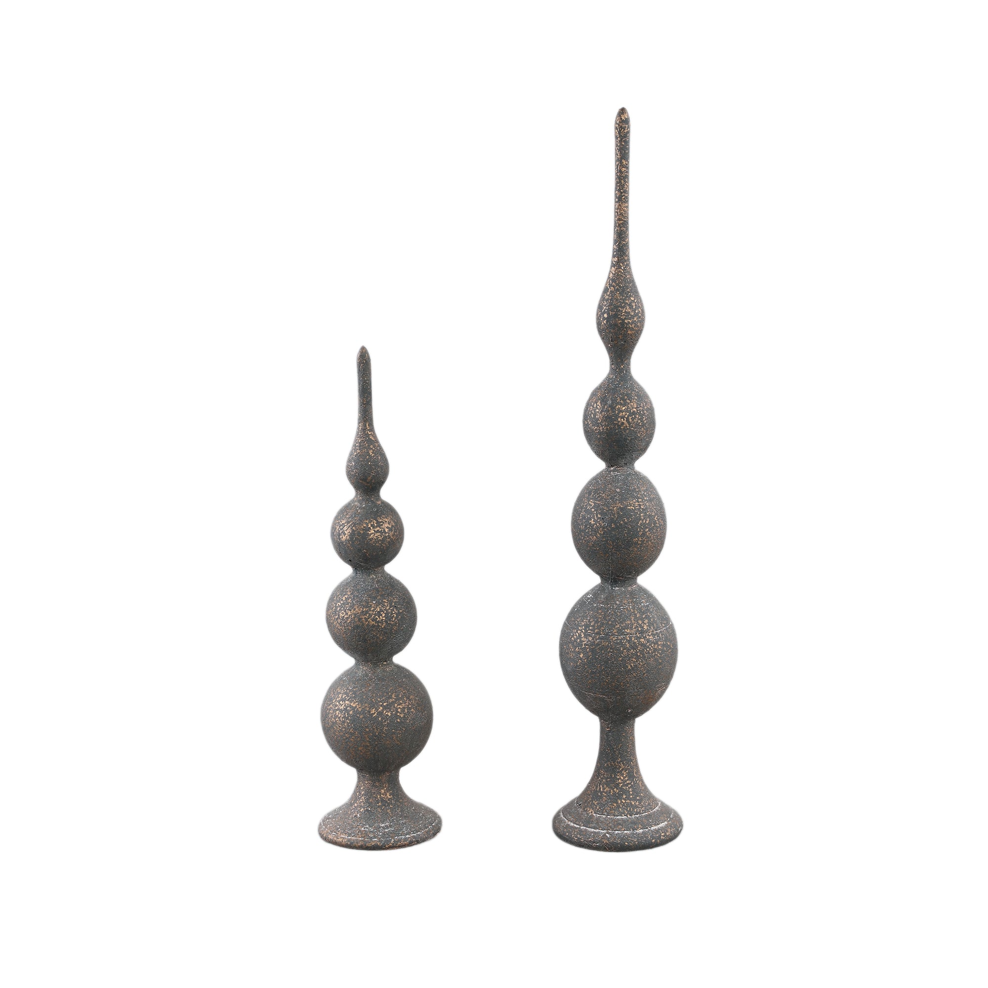 Elison Black cement ball ornament statue L