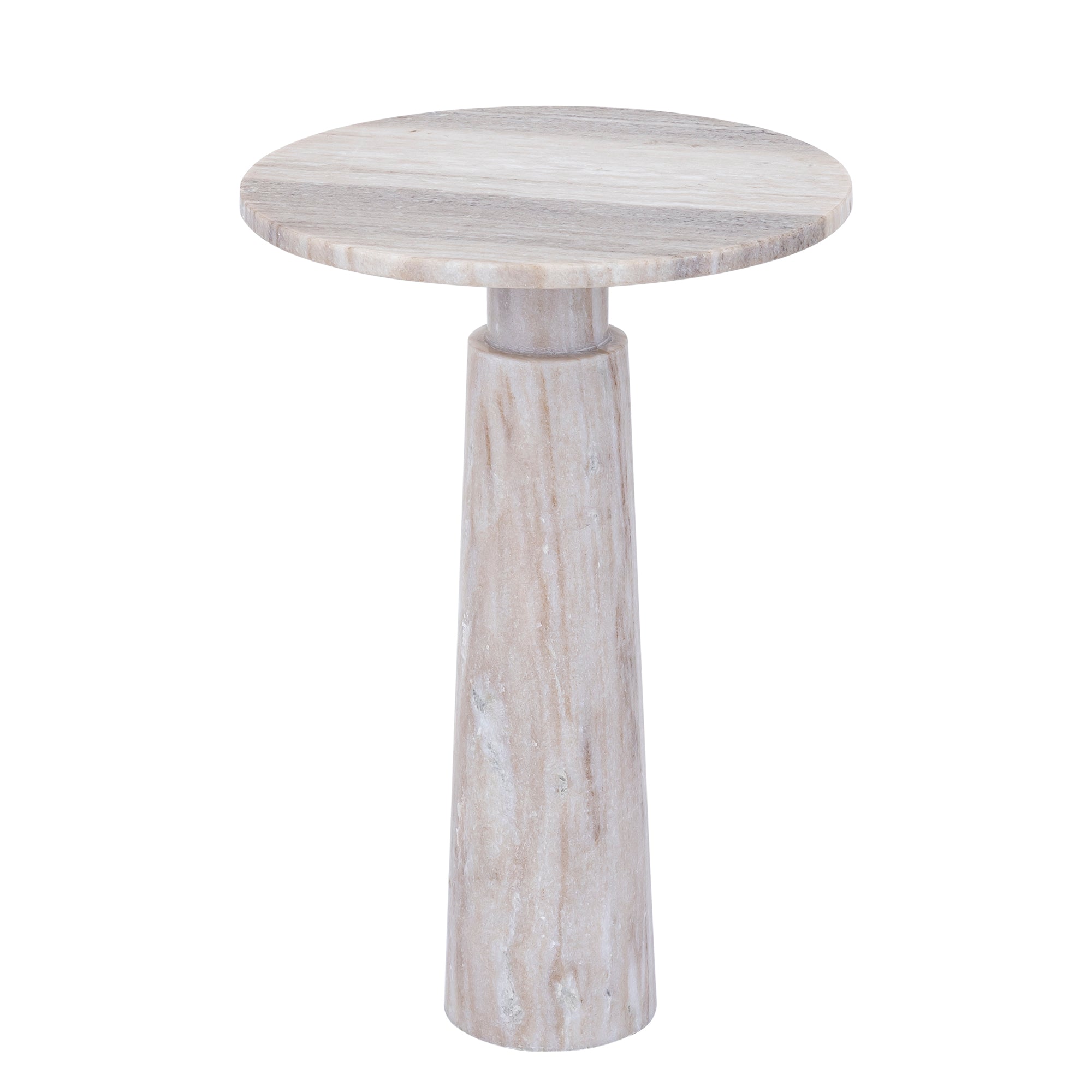Ashliegh Beige marble sidetable round - Photo 2