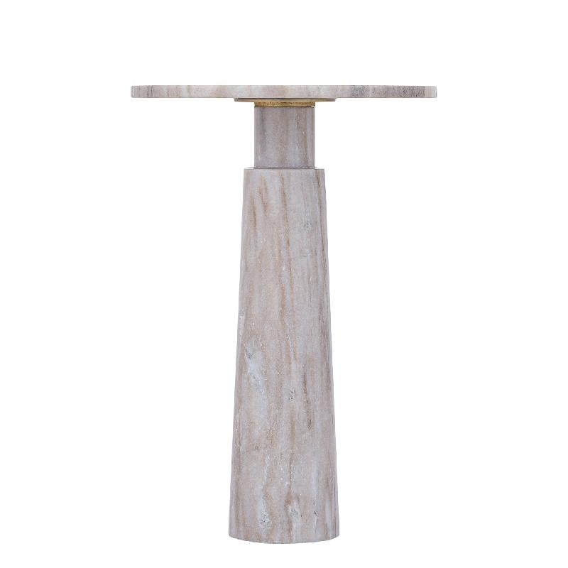 Ashliegh Beige marble sidetable round