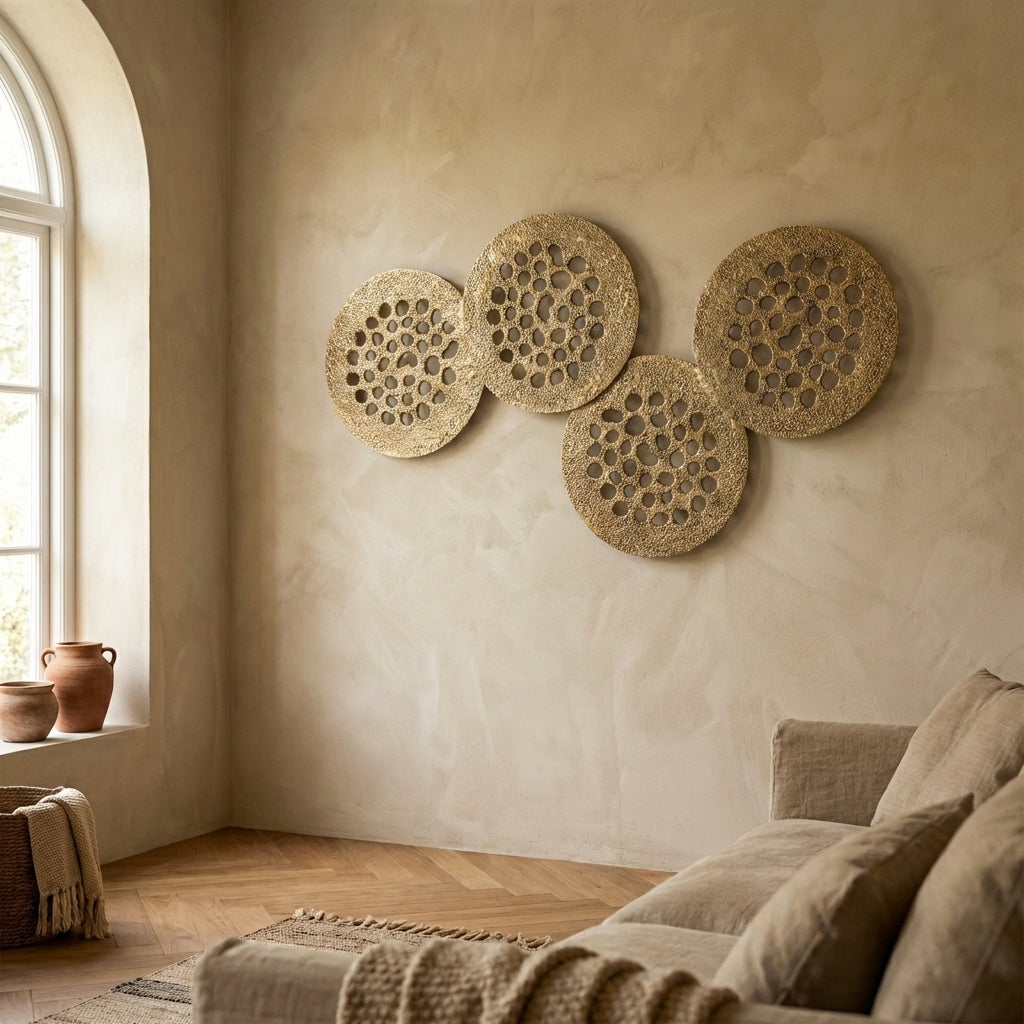 Geoffe Gold casted alu 4 rounds wall panel