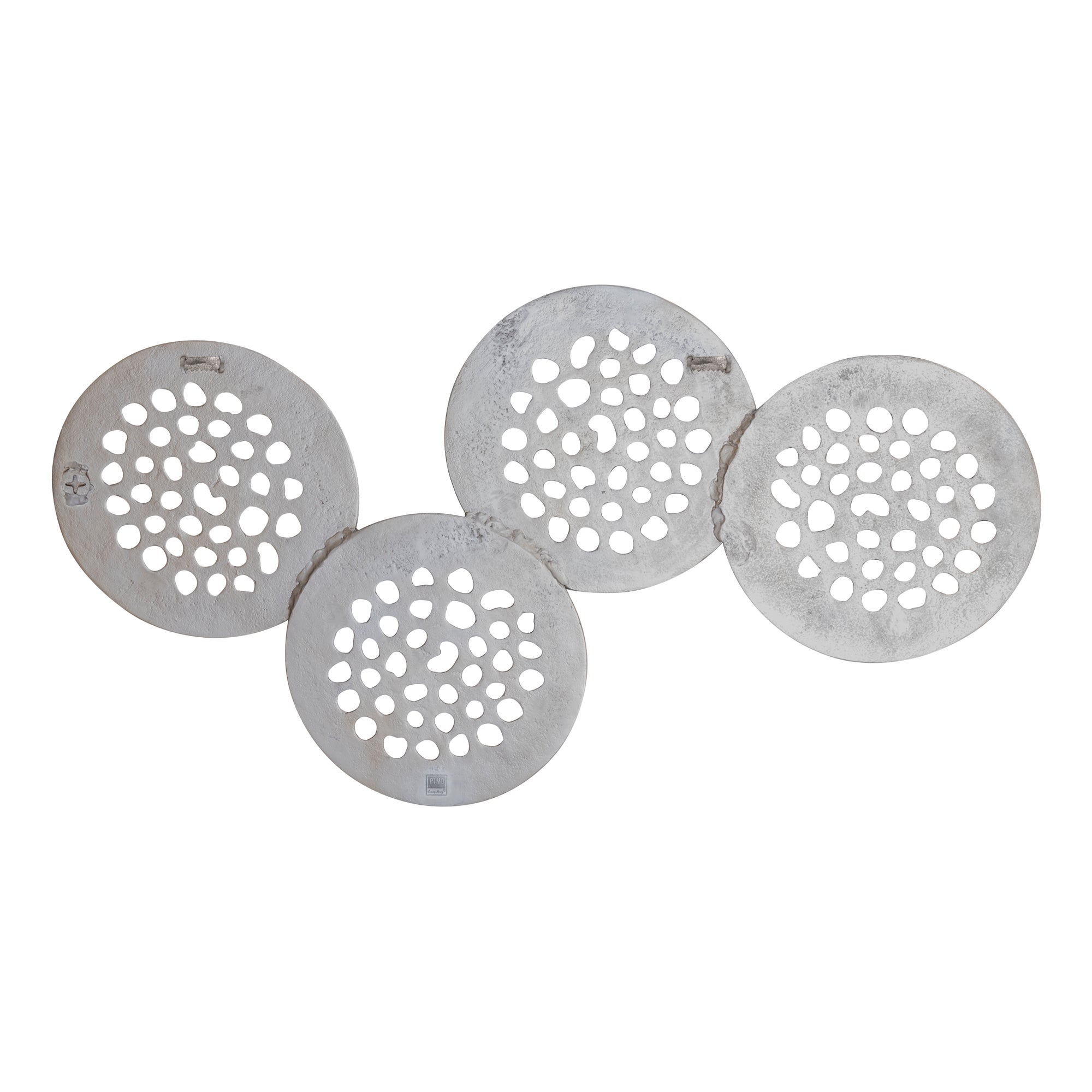 Geoffe Silver casted alu 4 rounds wall panel