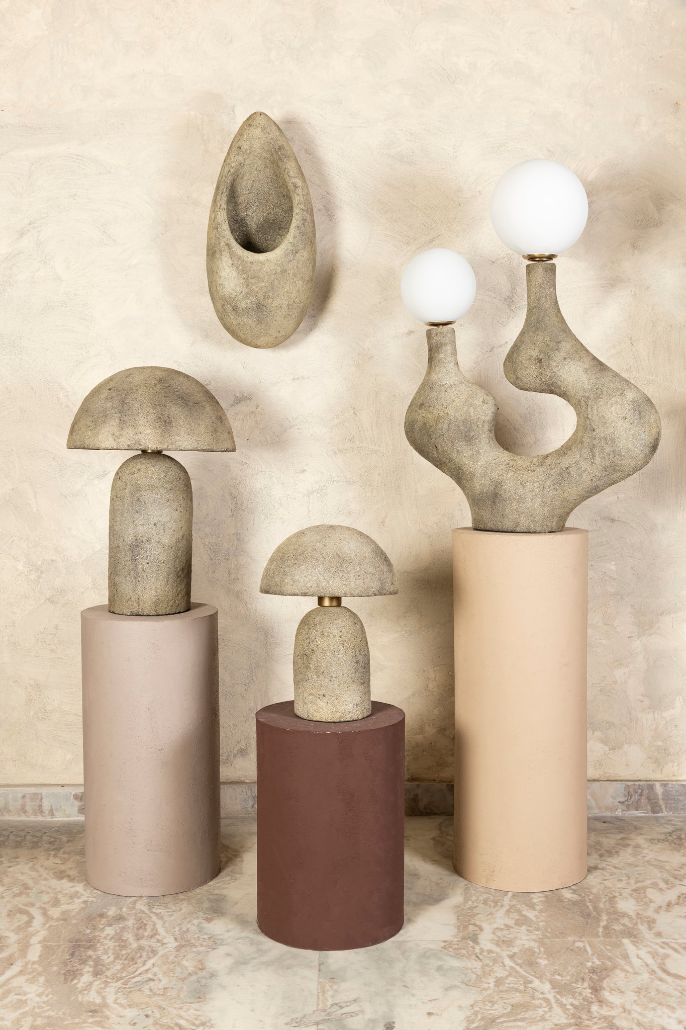 Calleb Lampes de table en ciment - Or