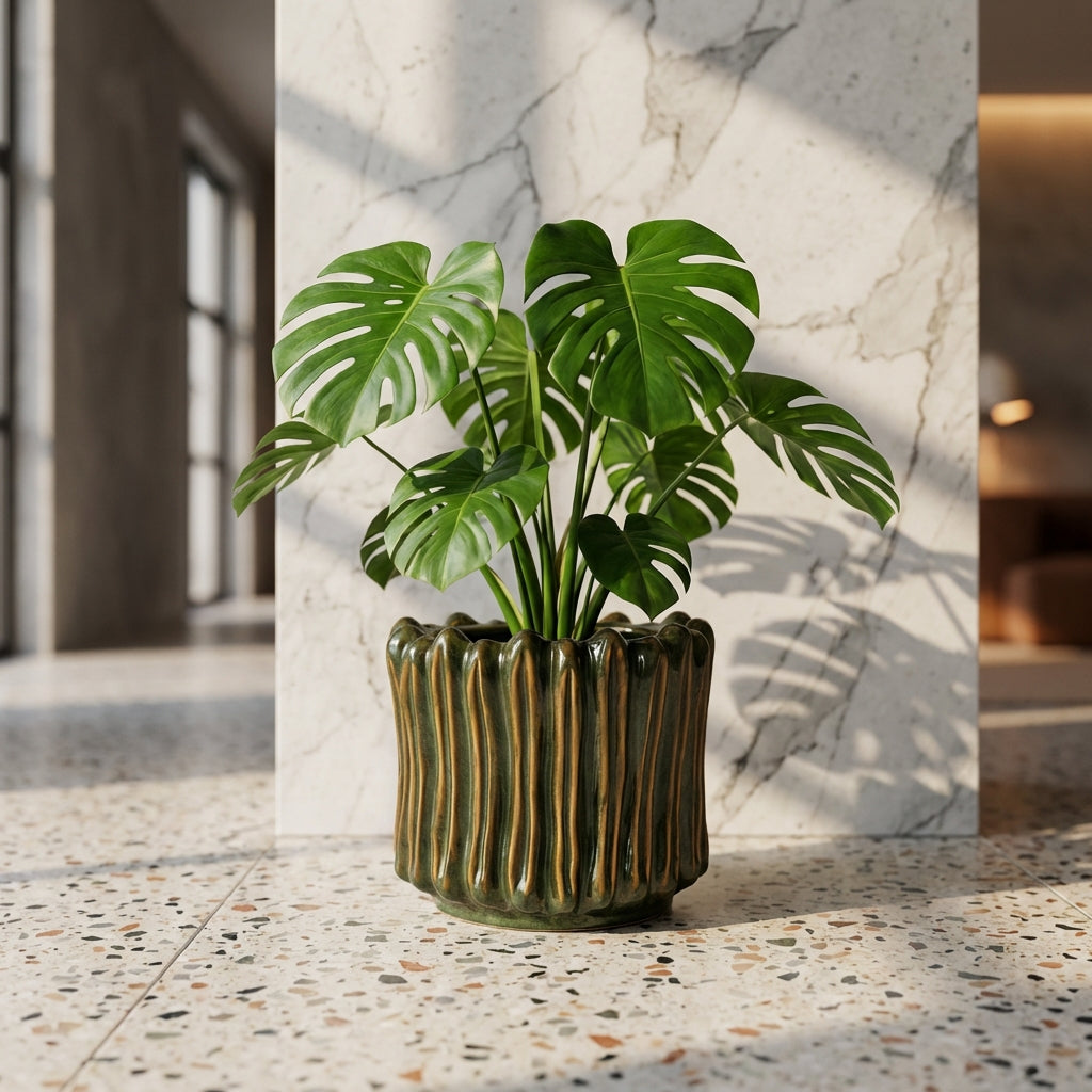 Luci Pot en céramique - Vert foncé