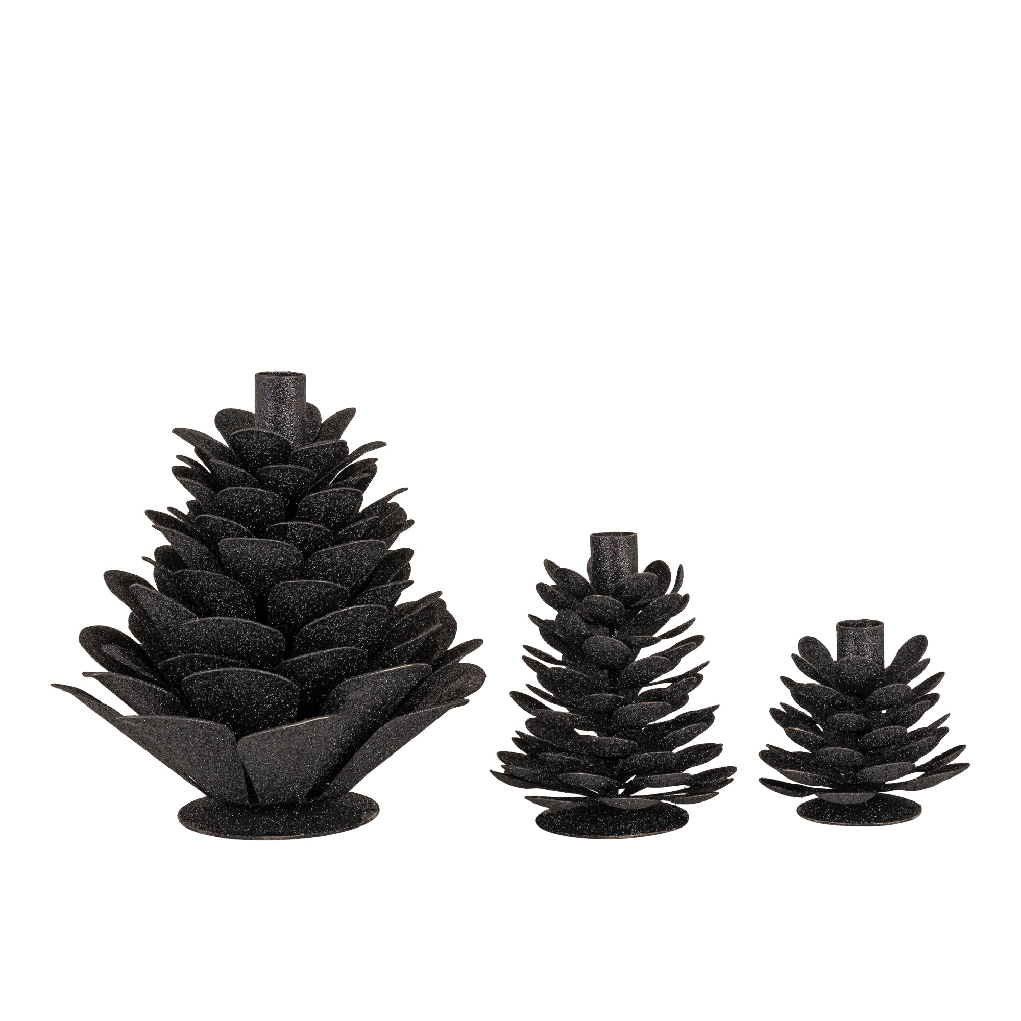 Krea Chandeliers en fer — Dining Candleholder With Glitter - Noir