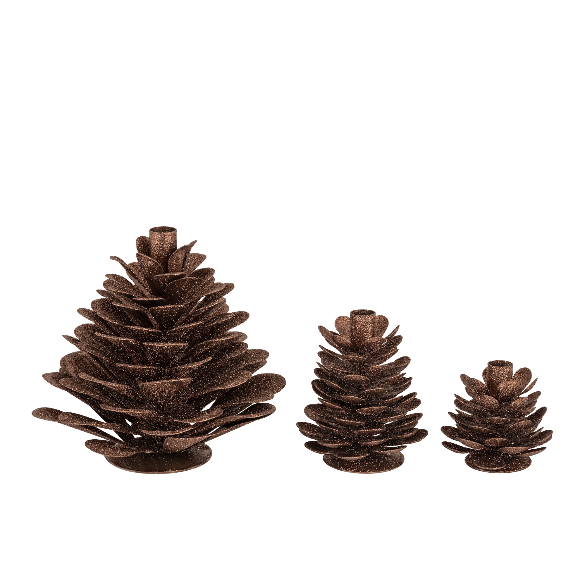Krea Chandeliers en fer — Dining Candleholder With Glitter - Marron