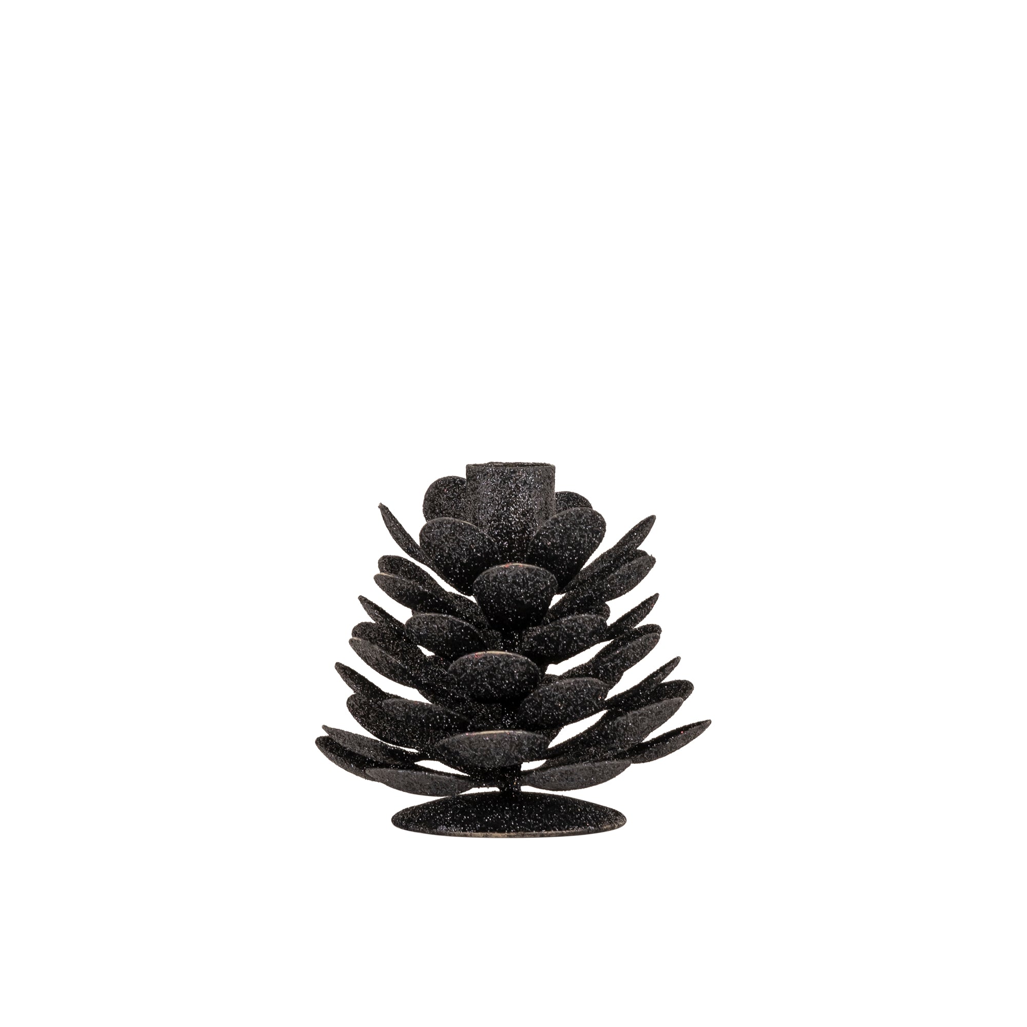 Krea Chandeliers en fer — Dining Candleholder With Glitter - Noir