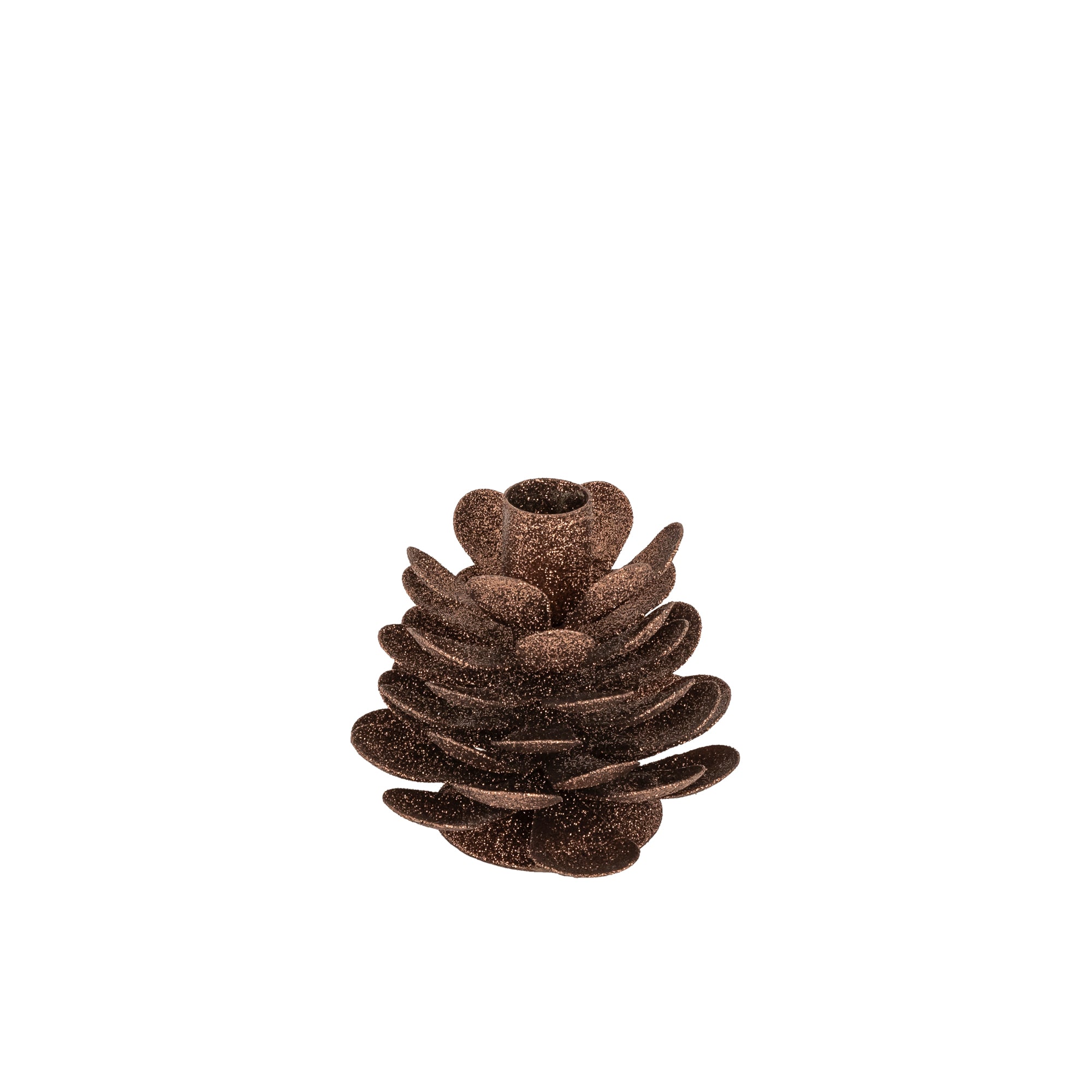 Krea Chandeliers en fer — Dining Candleholder With Glitter - Marron