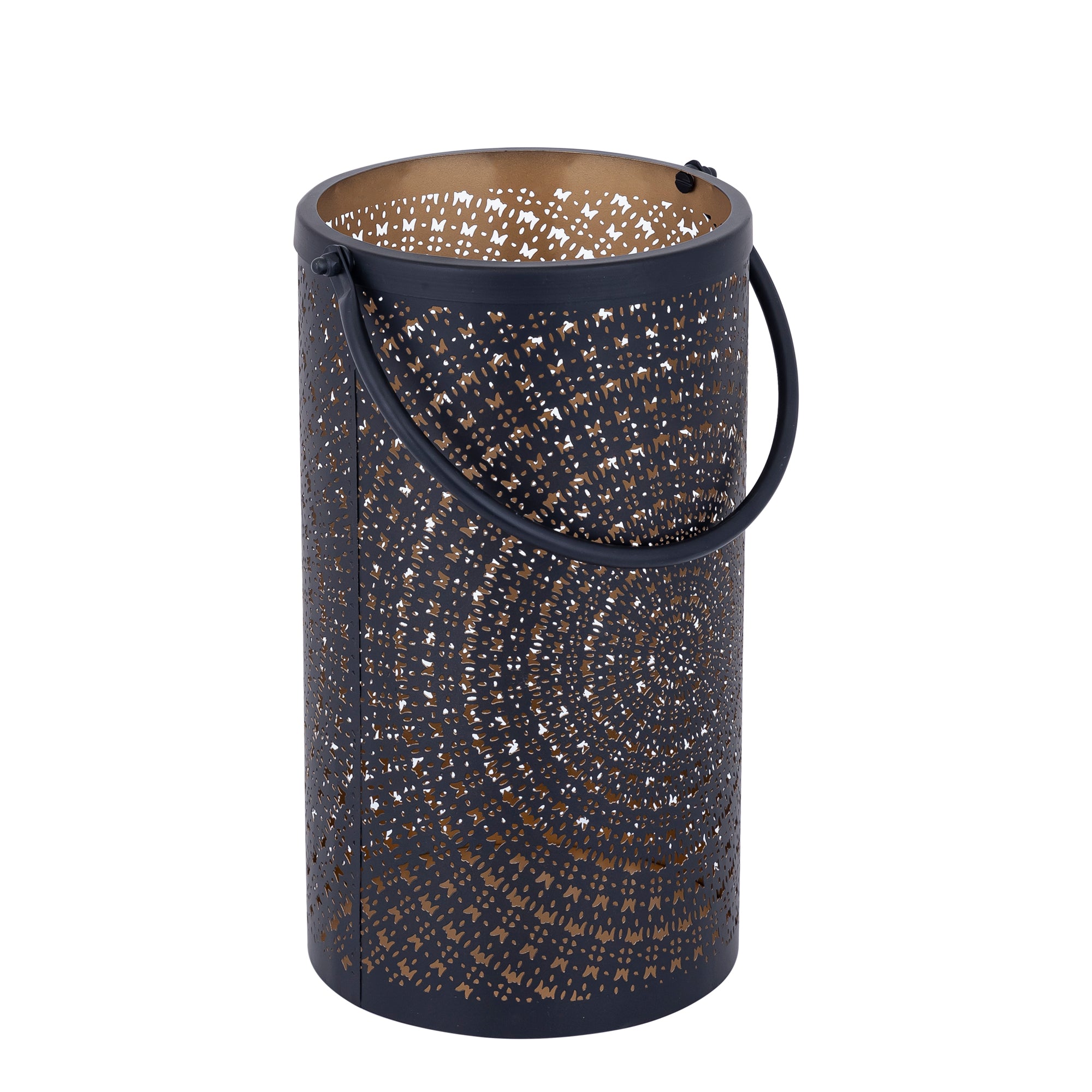Kross Lanternes en fer — Lantern Pattern Gold Round Sv3 - Noir