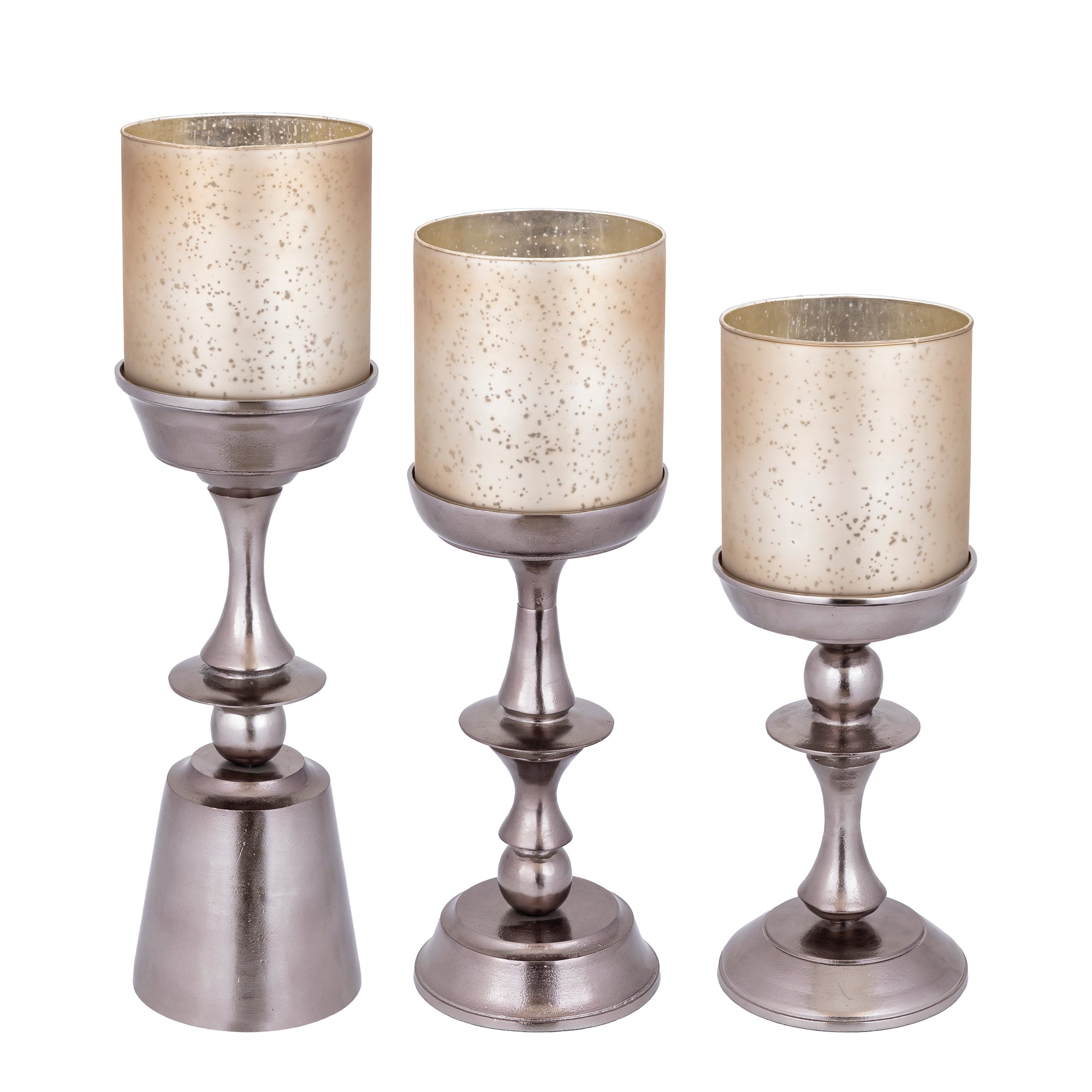 Eliviana Bougeoirs en verre - Laiton