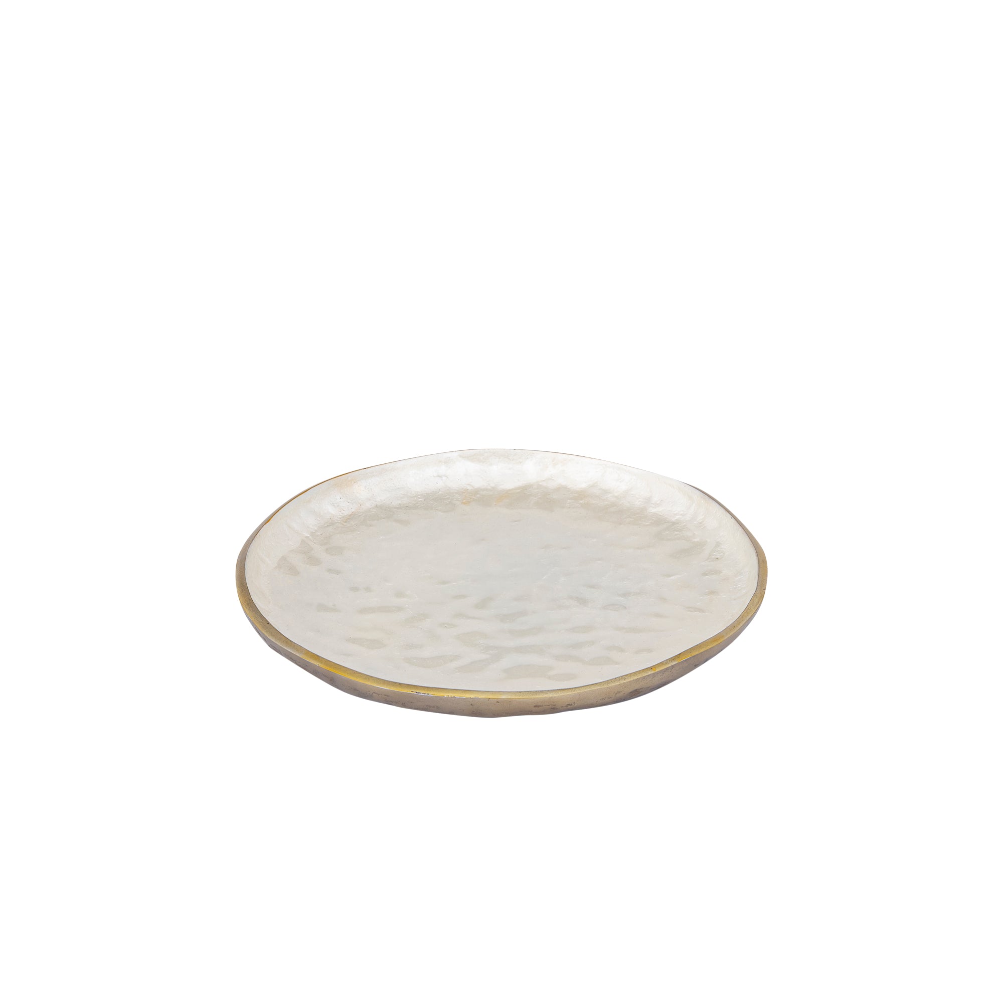 Lysse White casted alu luxury enamel plate round S