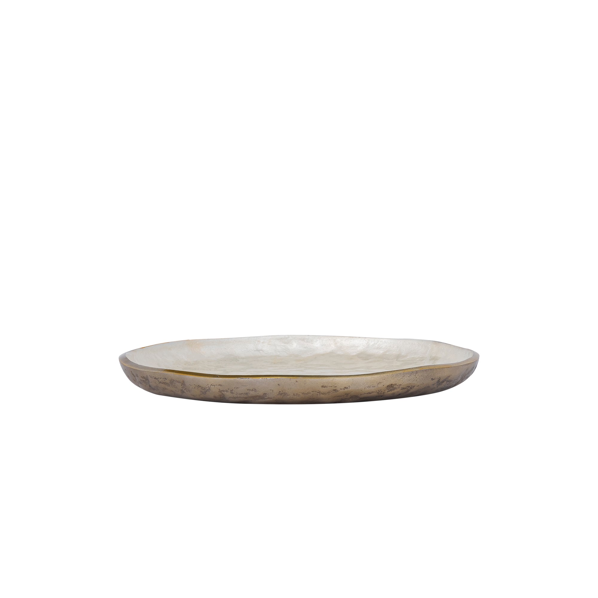 Lysse White casted alu luxury enamel plate round S