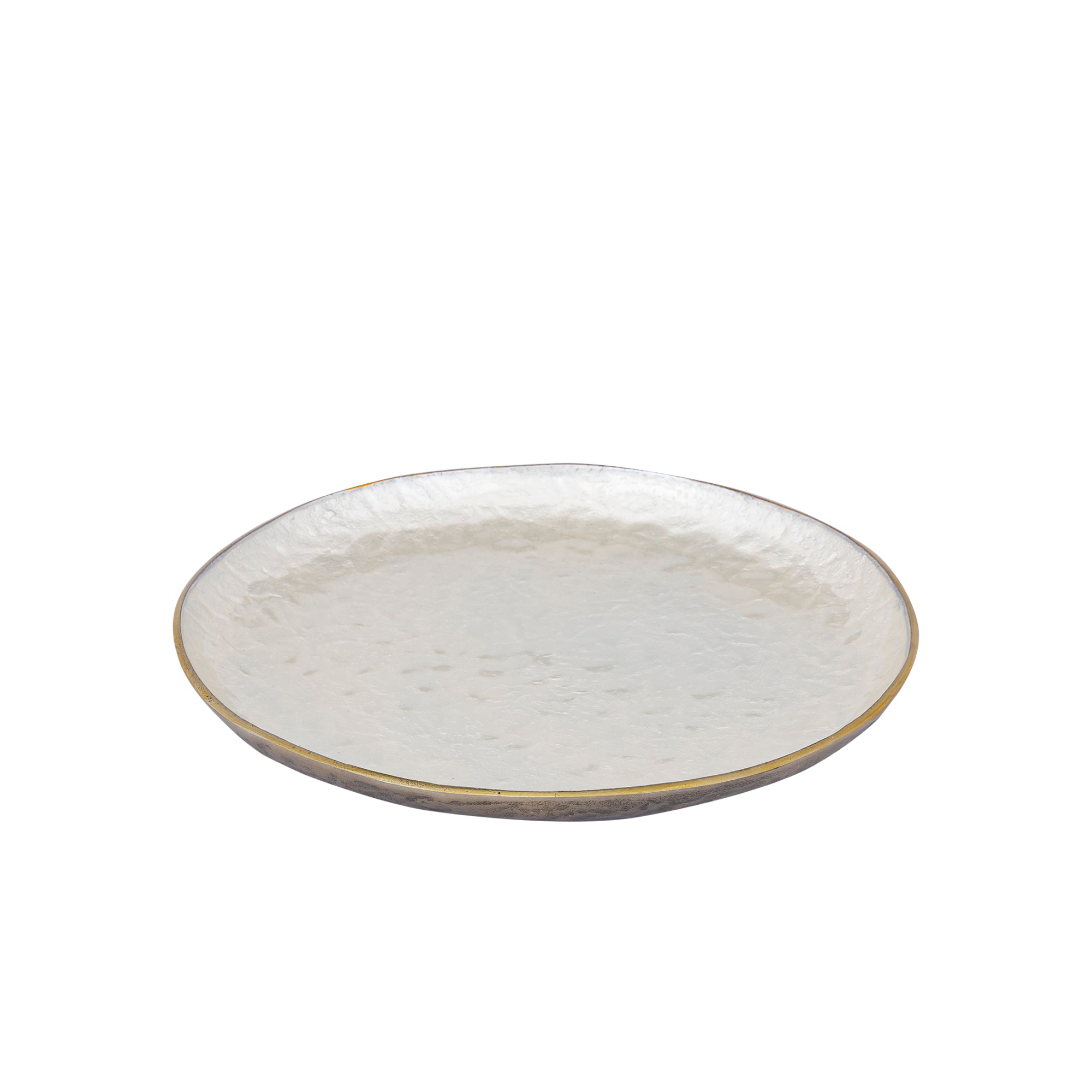 Lysse White casted alu luxury enamel plate round M