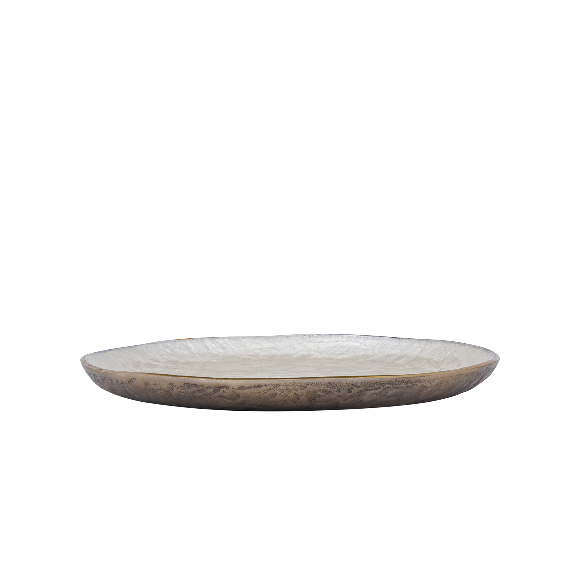 Lysse White casted alu luxury enamel plate round M