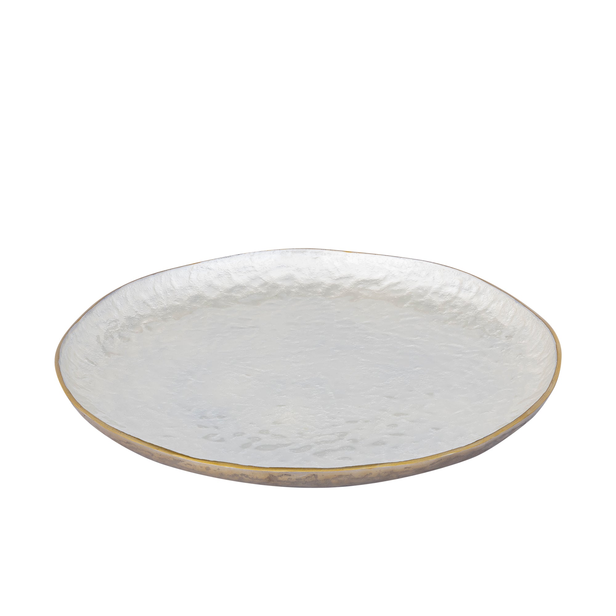 Lysse White casted alu luxury enamel plate round L
