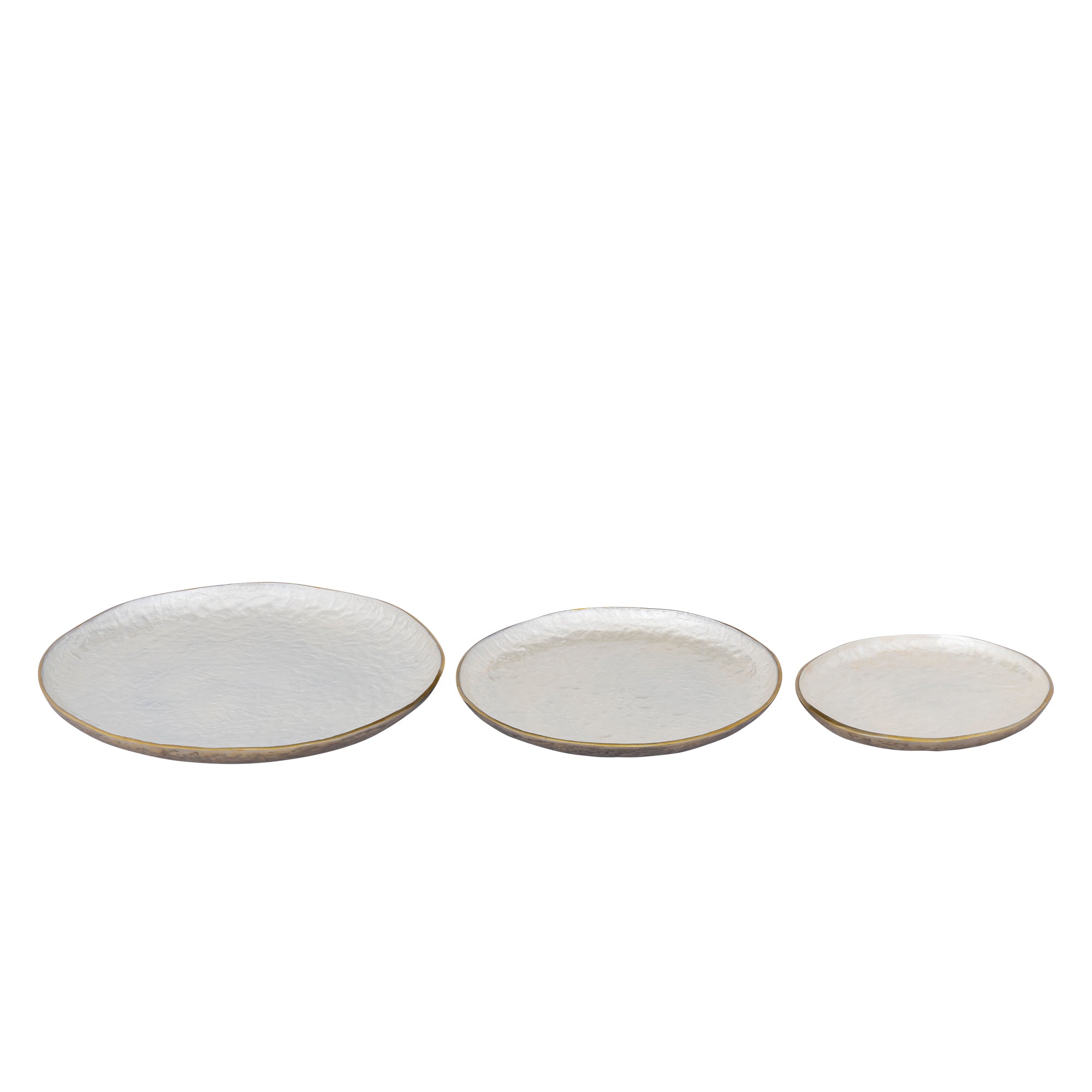 Lysse White casted alu luxury enamel plate round M