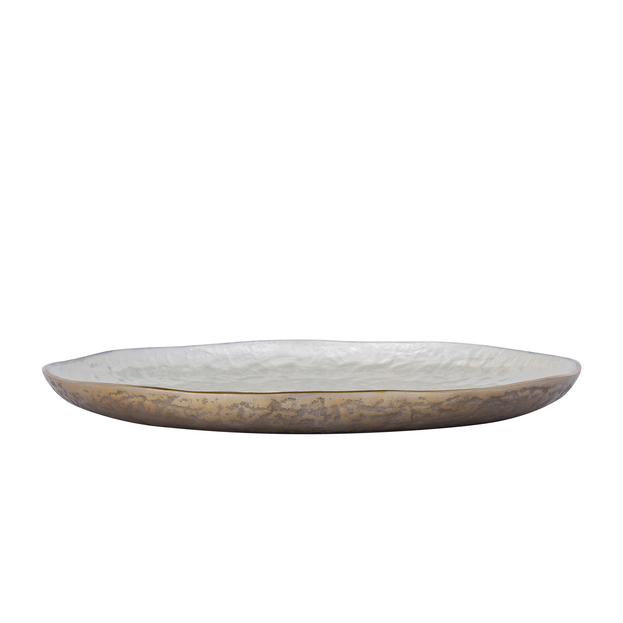 Lysse White casted alu luxury enamel plate round L