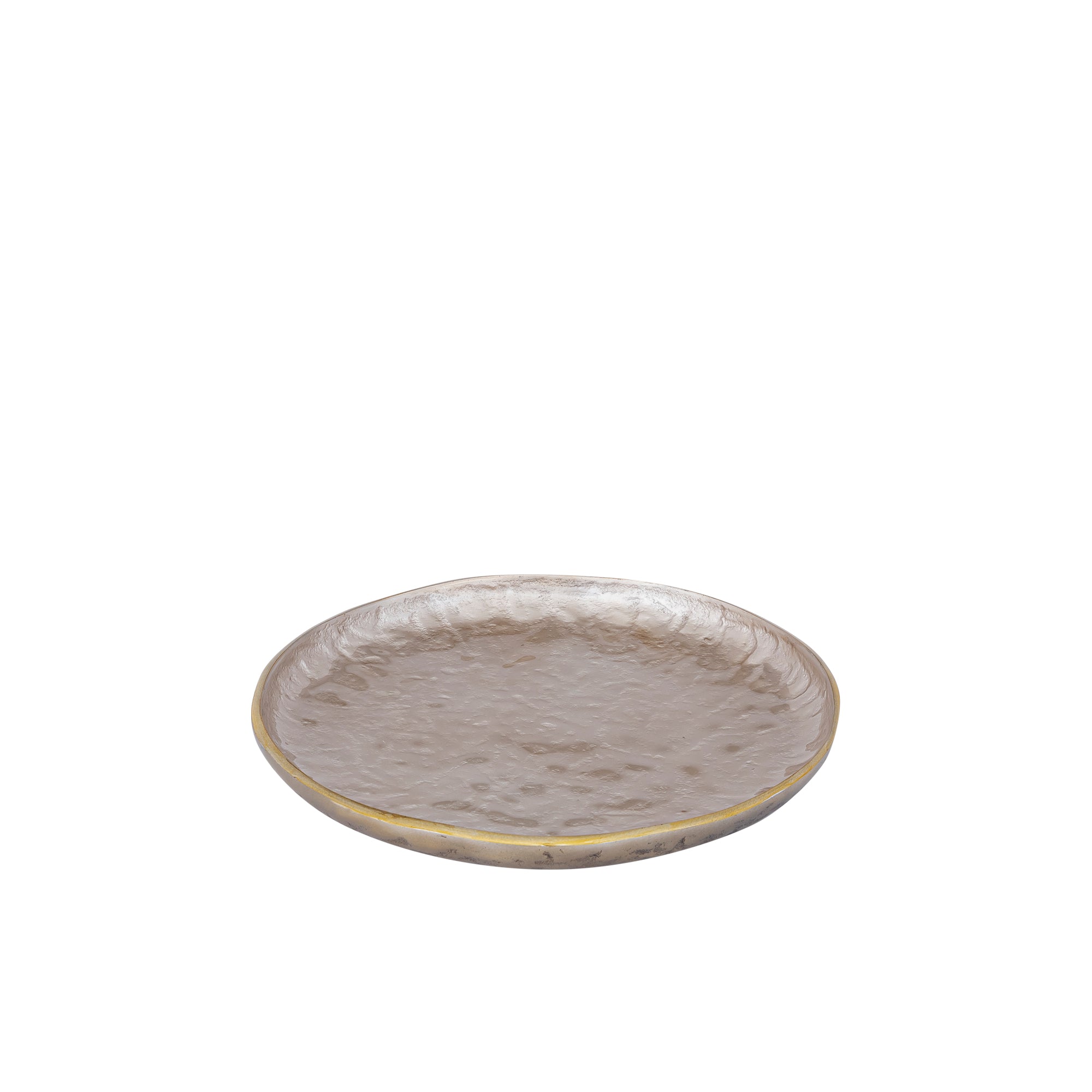 Lysse Champagne casted alu enamel plate round S