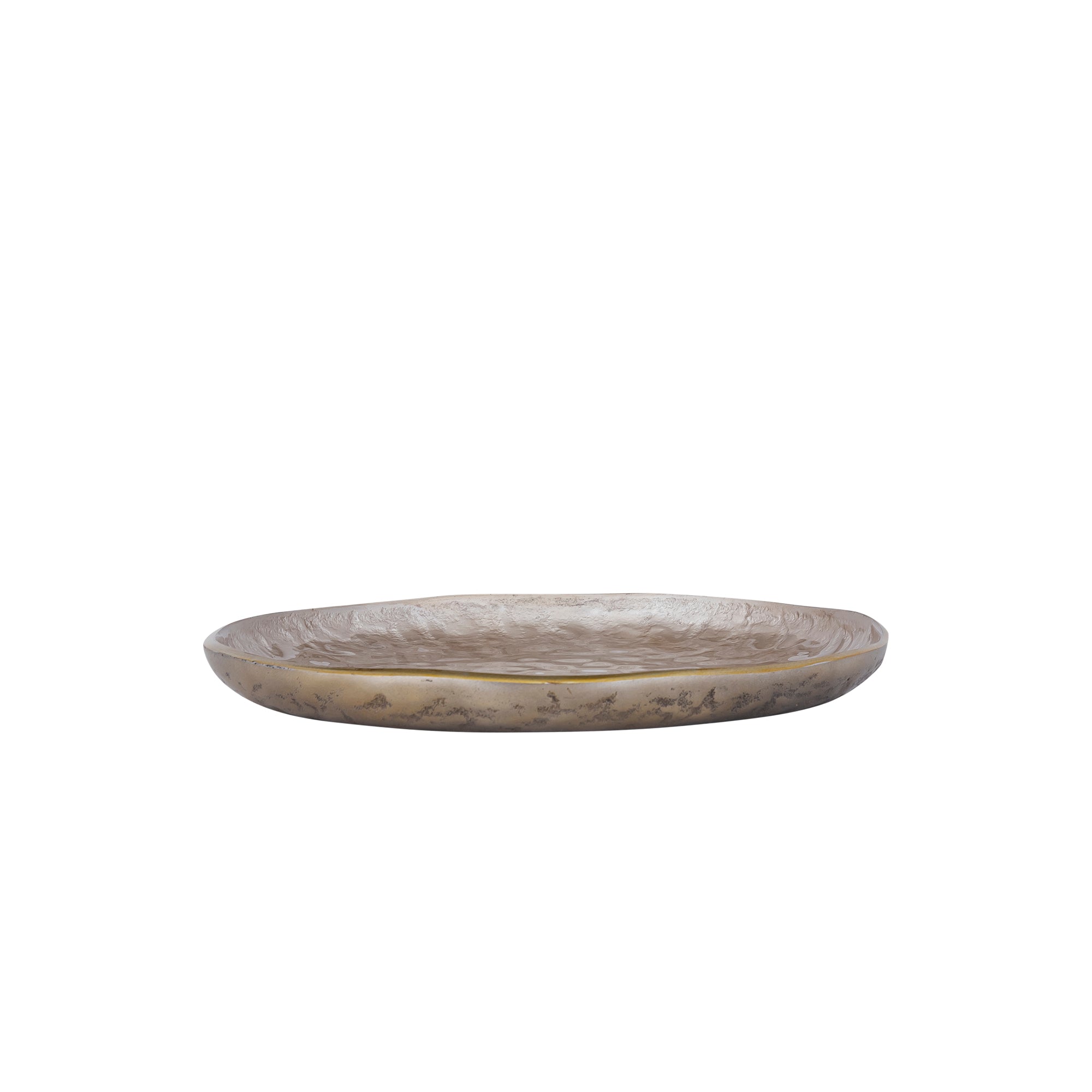 Lysse Champagne casted alu enamel plate round S